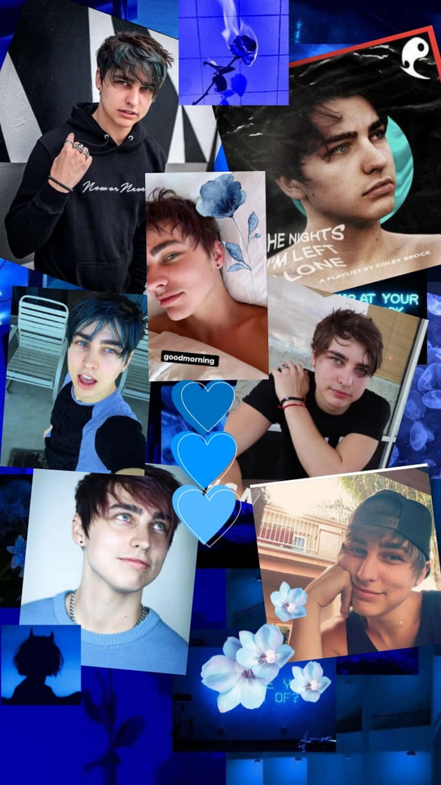 Colby Brock, vibrant blue-toned, young man, HD Phone Wallpaper