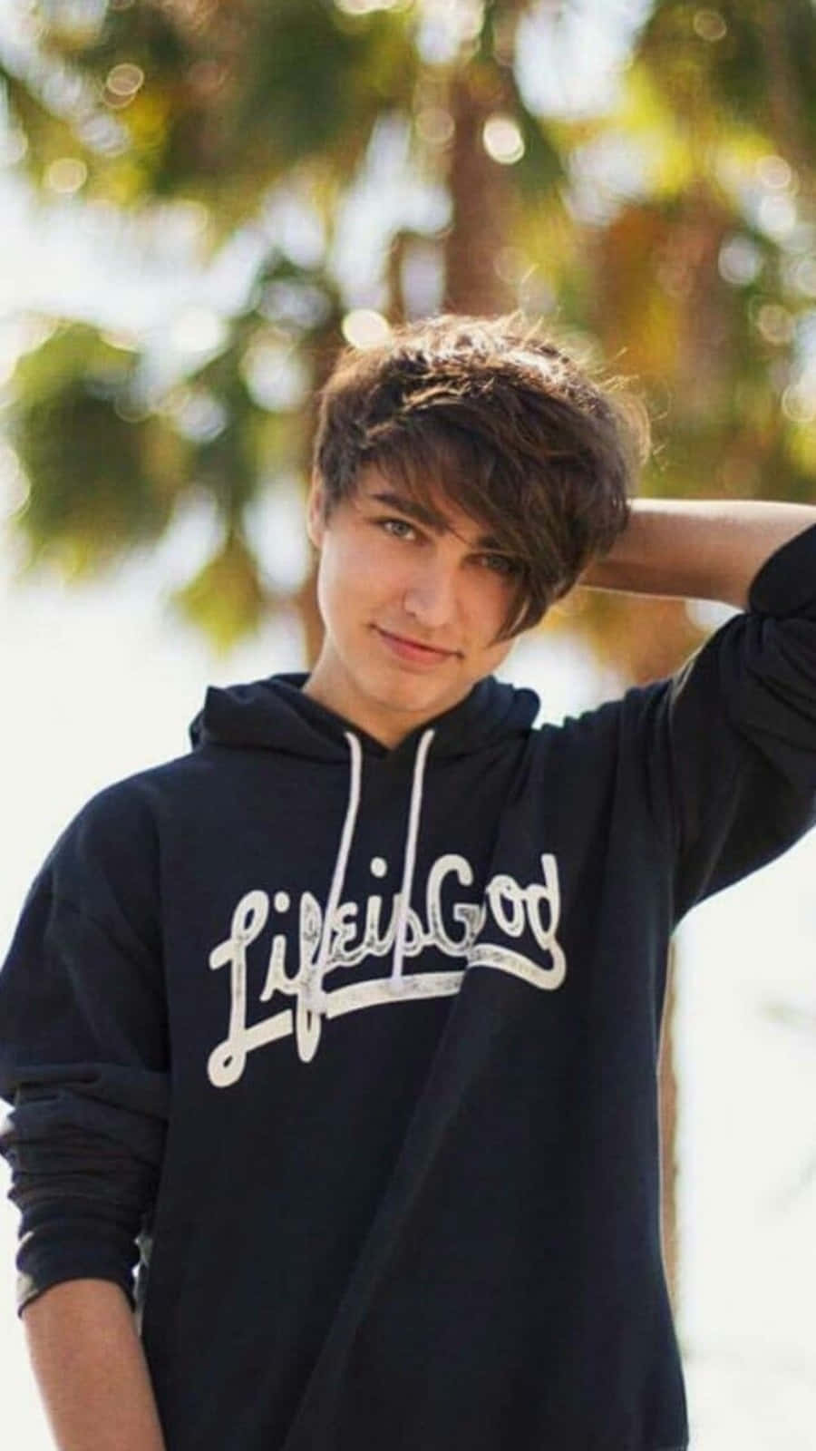 Colby Brock, black hoodie, white cursive text, HD Phone Wallpaper