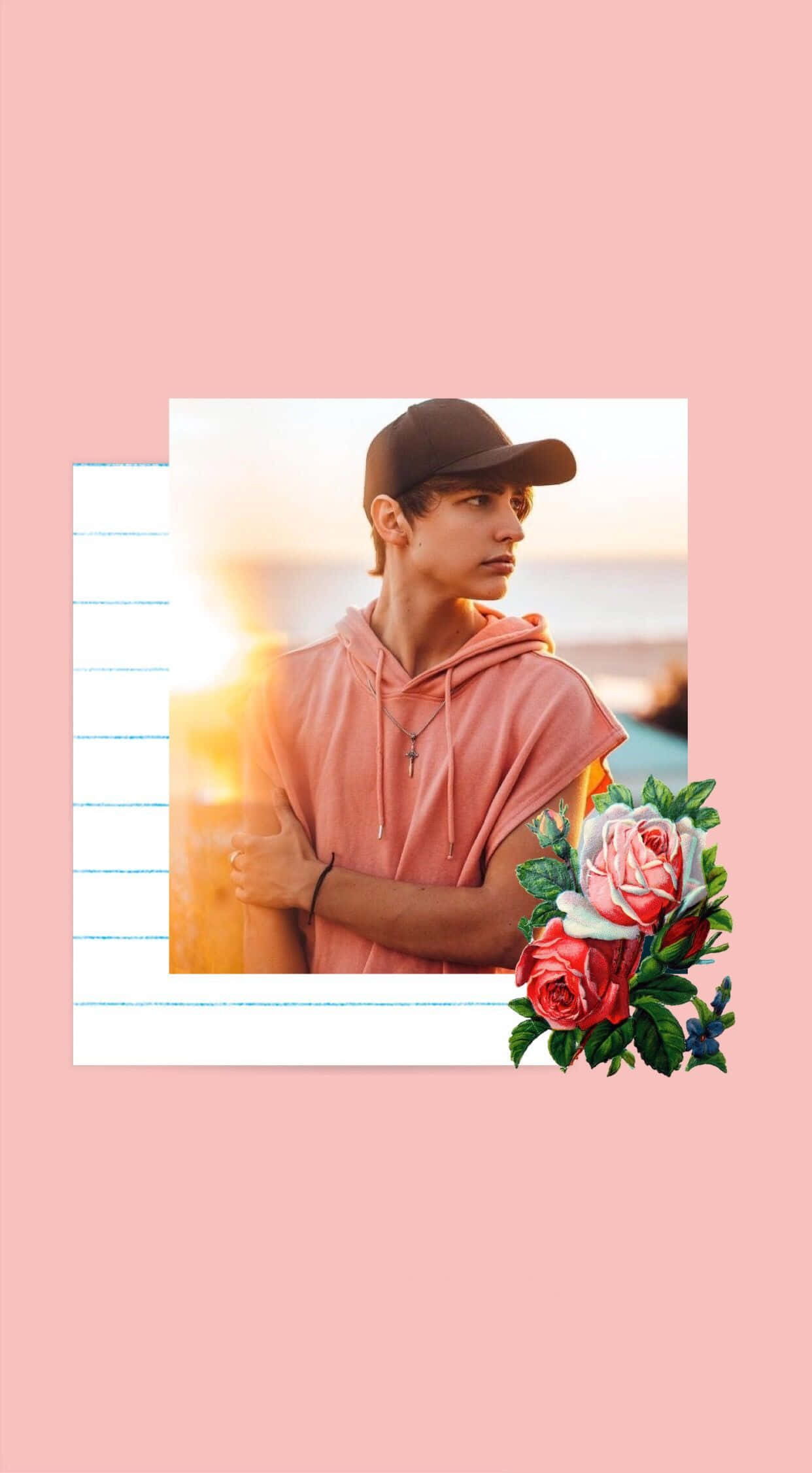 Colby Brock, pink hoodie, cap, Full HD Phone Wallpaper