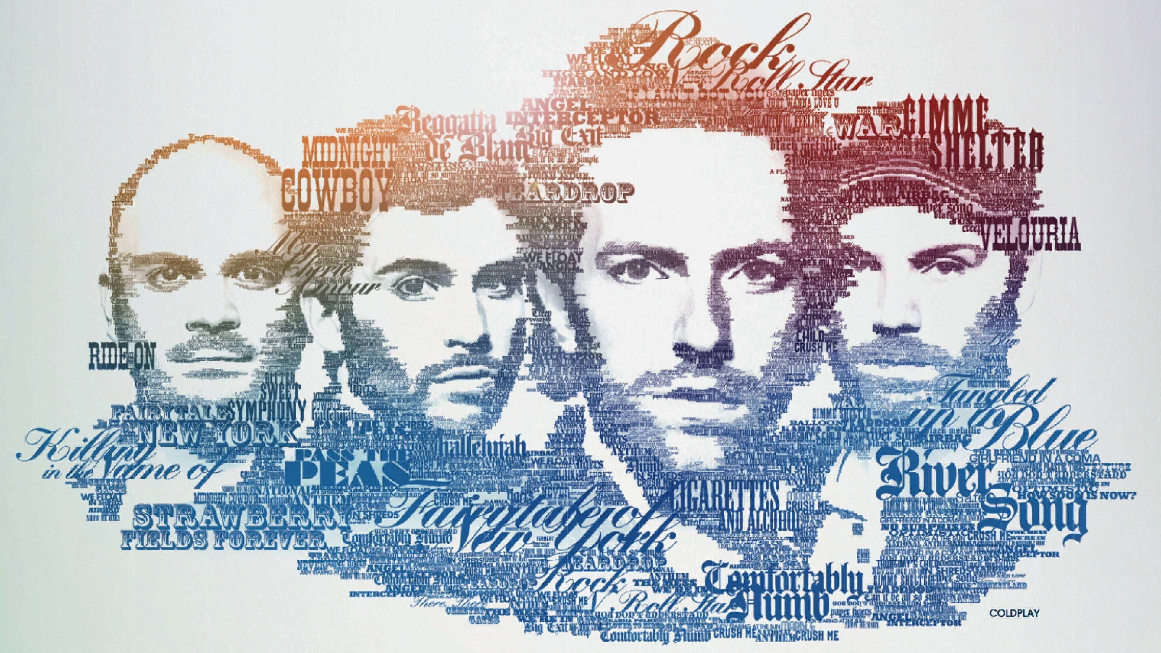 Coldplay, blue, red, 4K Desktop Wallpaper