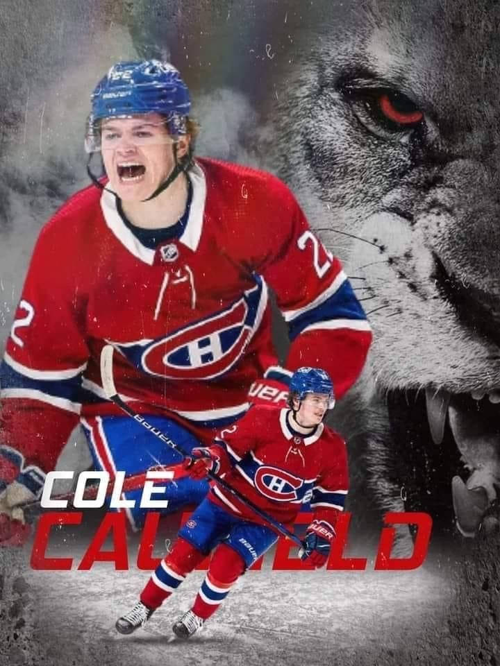 Cole Caufield, lion scream, red and blue gear, SD Phone Wallpaper
