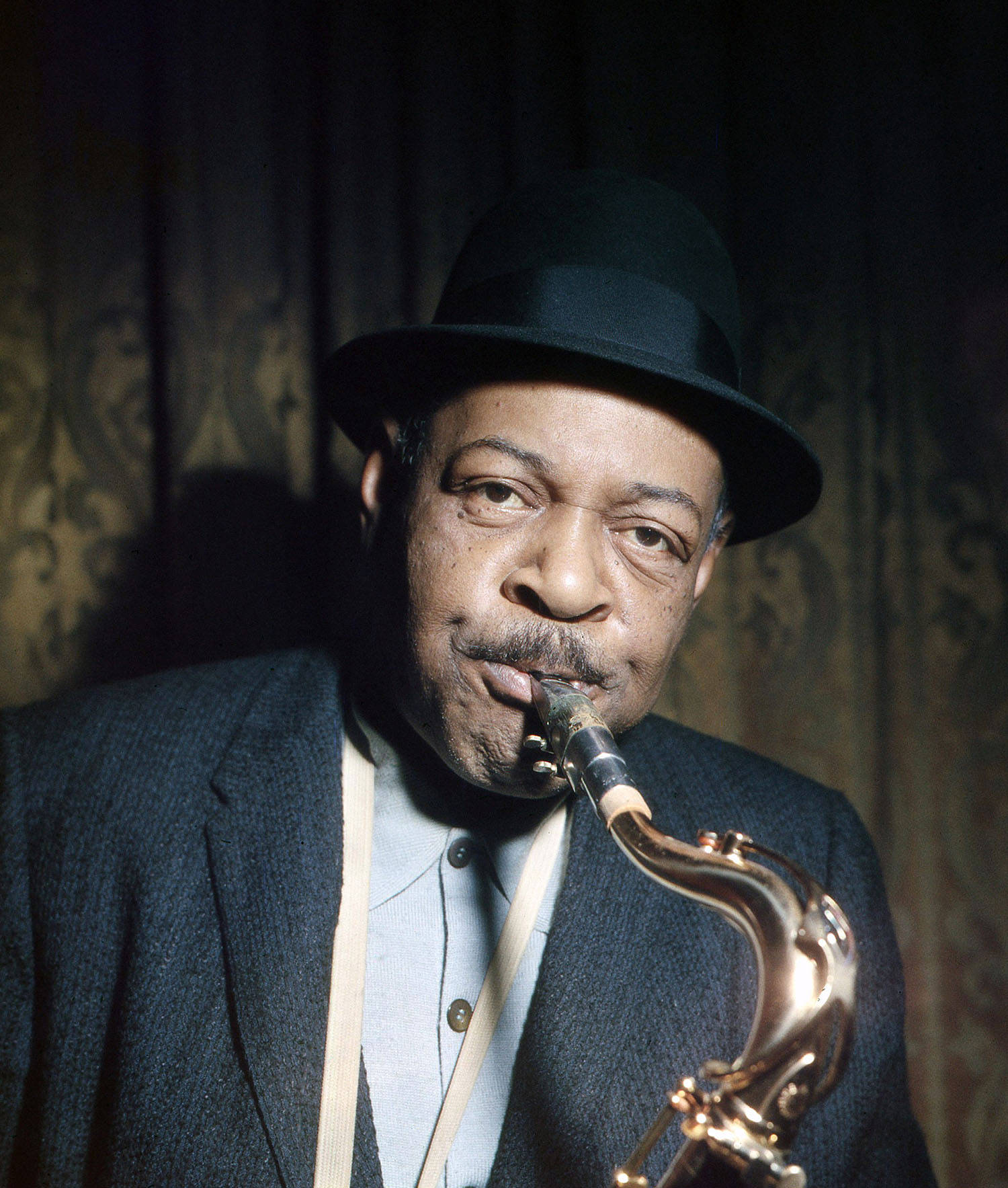 Coleman Hawkins, jazz tenor saxophonist, black fedora, HD Phone Wallpaper