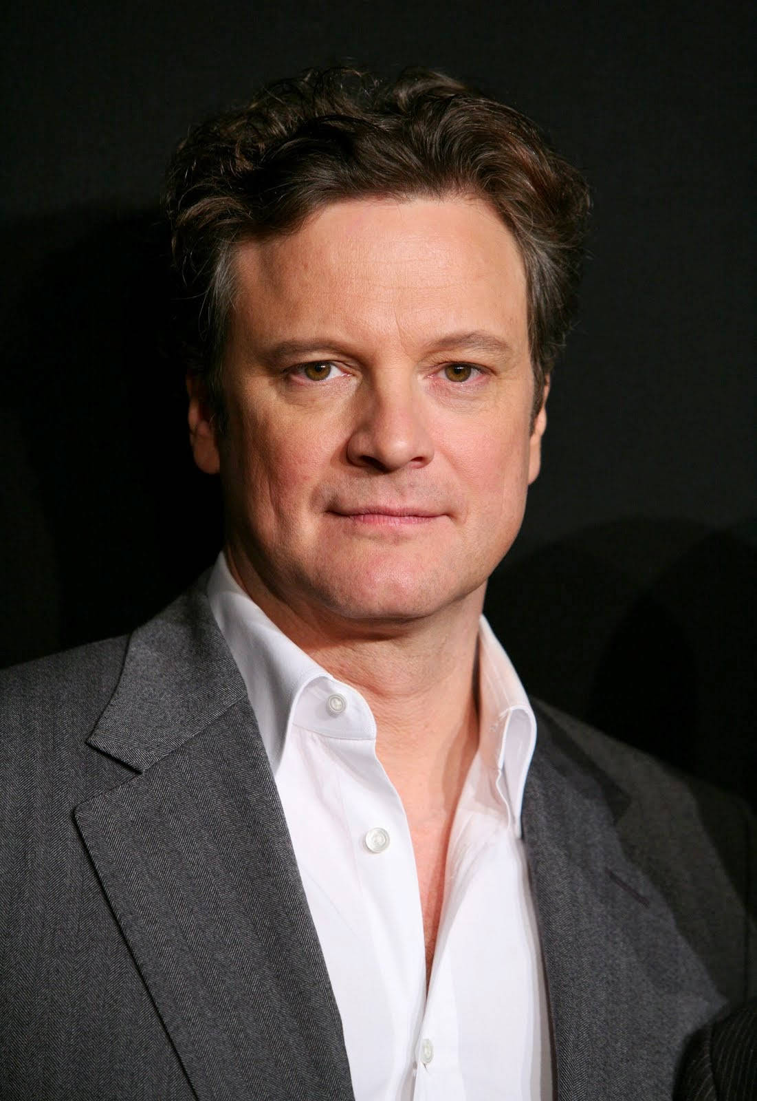 Colin Firth, gray suit, white shirt, HD Phone Wallpaper