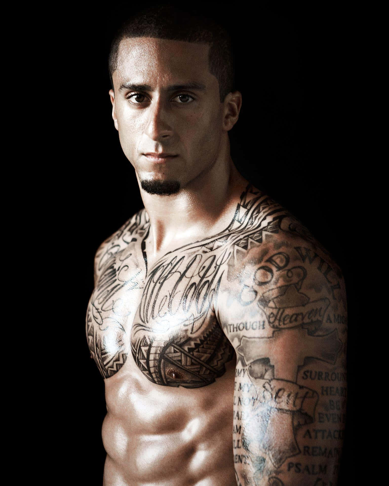 Colin Kaepernick, black background, dramatic lighting, Full HD Phone Wallpaper