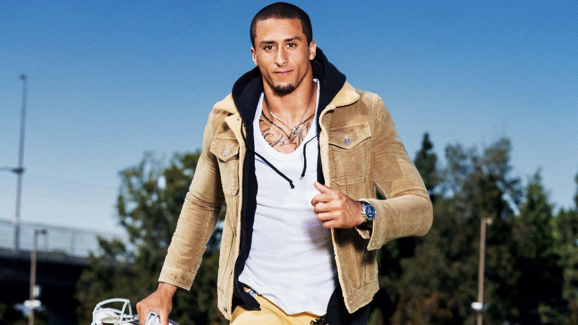 Colin Kaepernick, tan jacket, football, Full HD Desktop Wallpaper