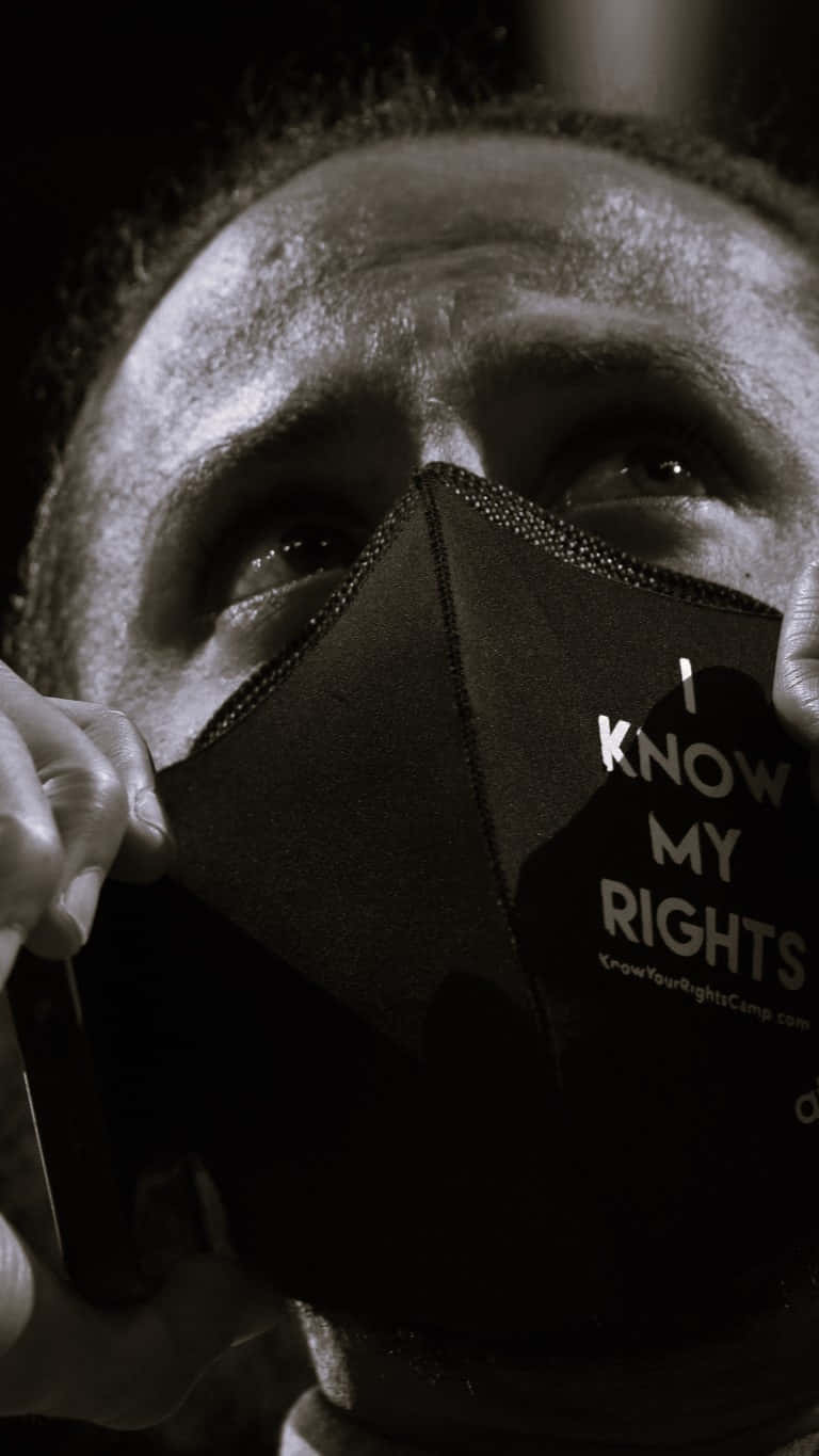 Colin Kaepernick, black face mask, white text, HD Phone Wallpaper