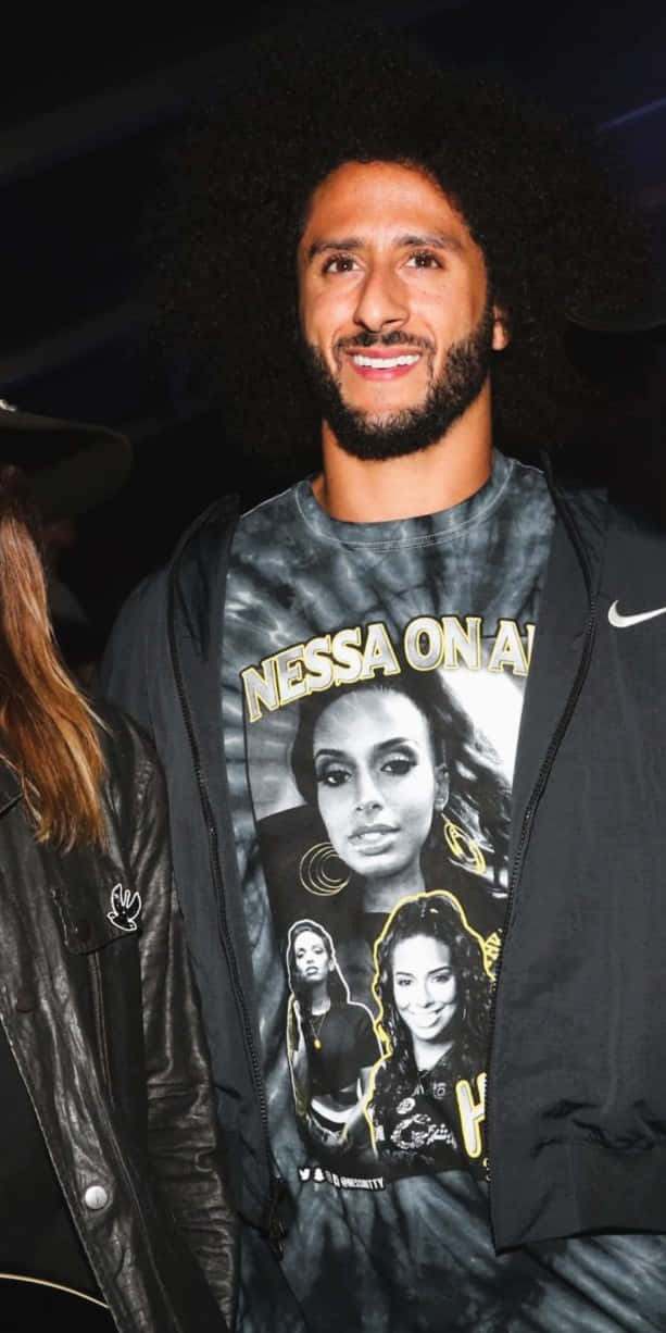 Colin Kaepernick, afro, beard, SD Phone Wallpaper