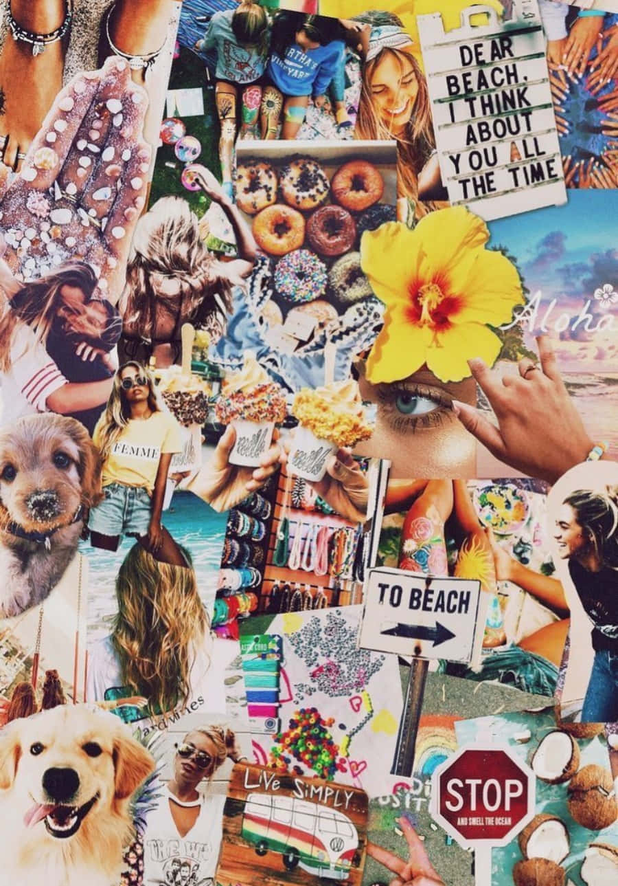 beach, tropical flowers, donuts, HD Phone Wallpaper