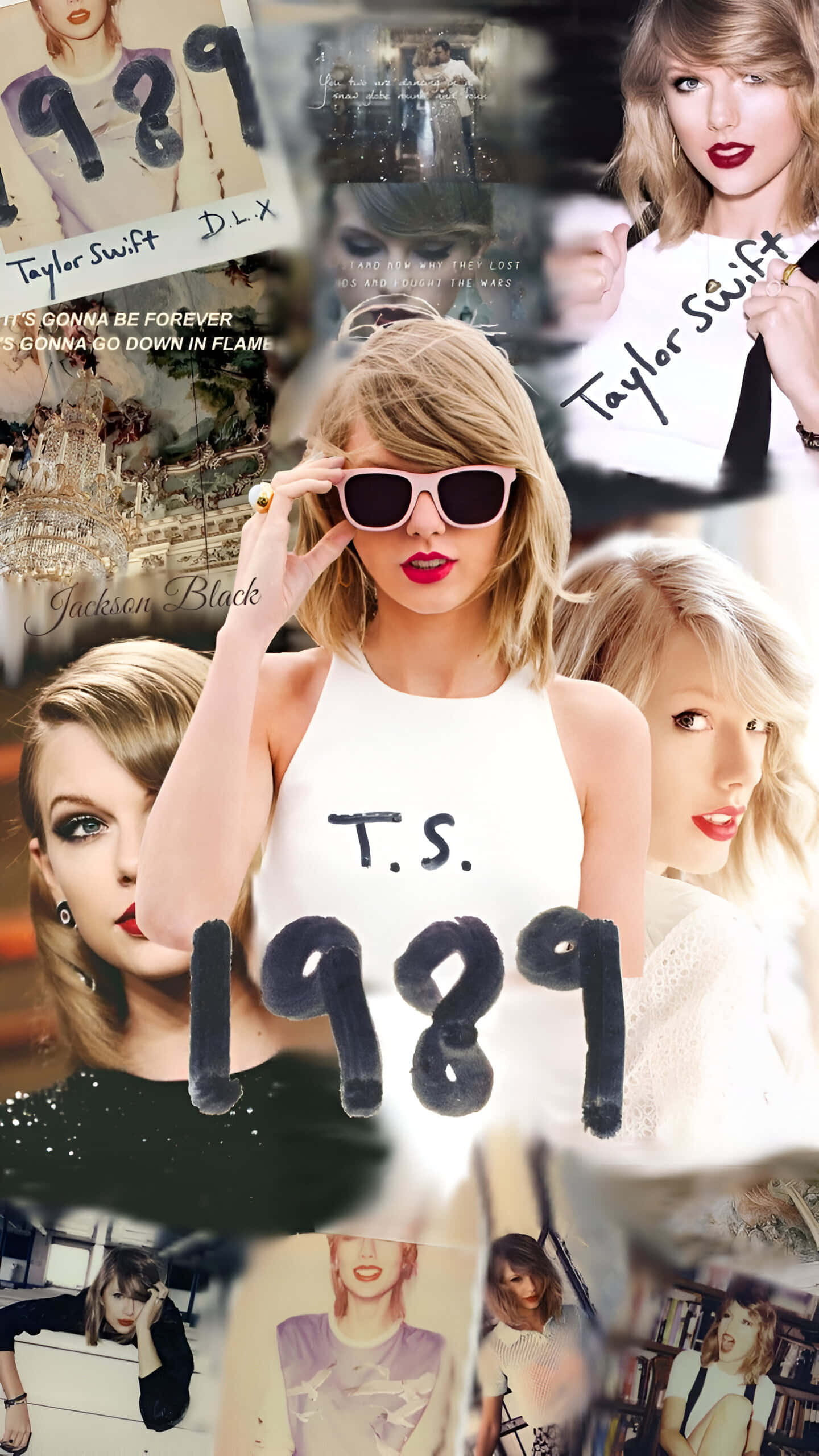 Taylor Swift, 1989 album, collage, 2K Phone Wallpaper