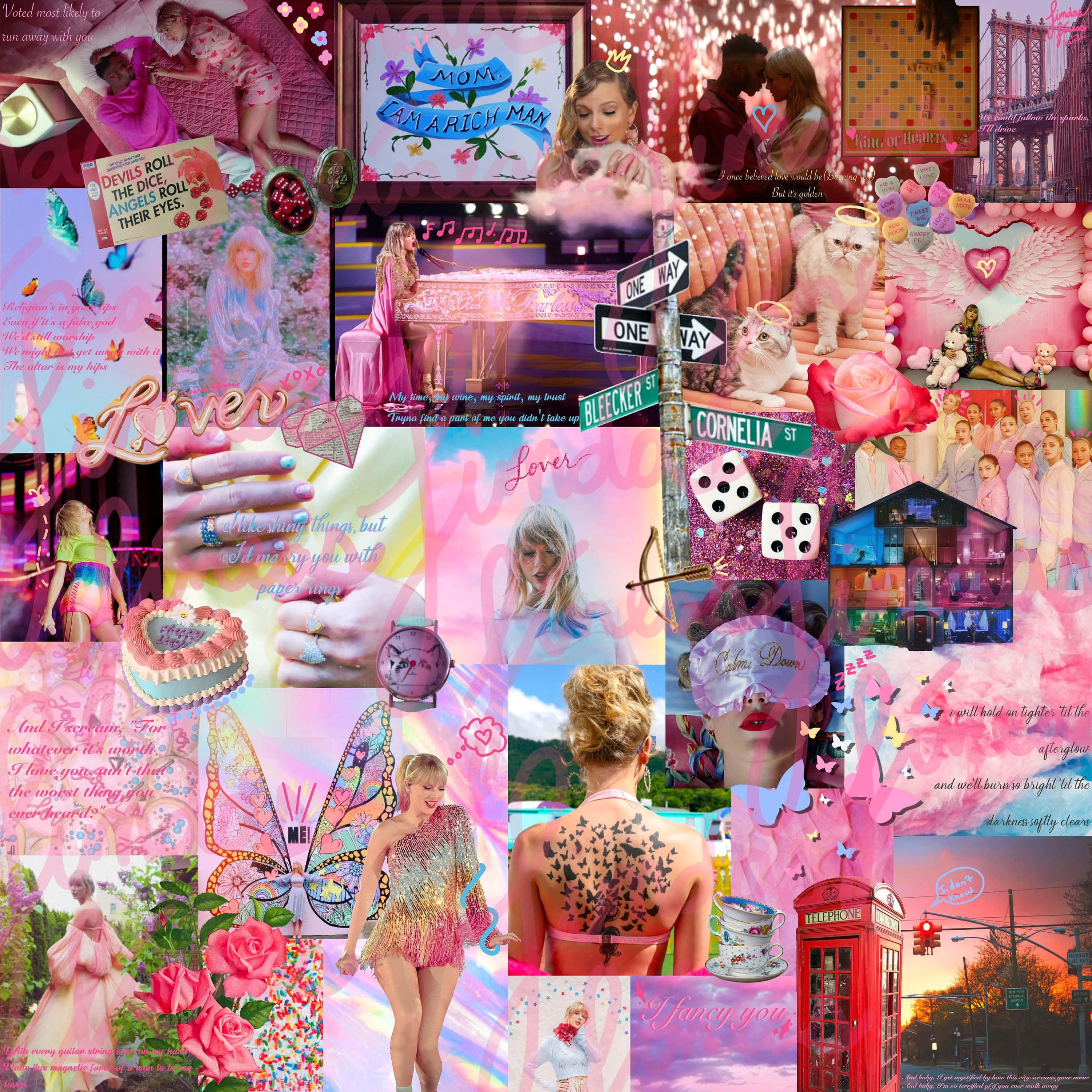 Taylor Swift, pink, glitter, 2K Desktop Wallpaper