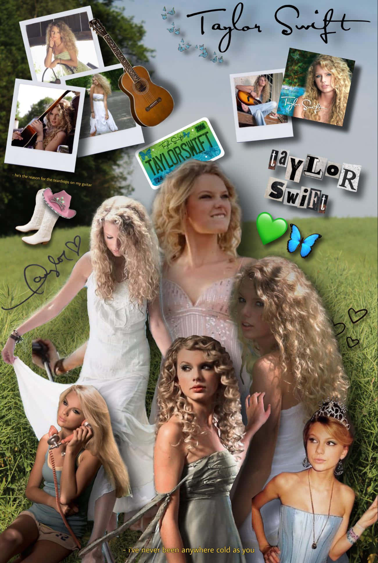Taylor Swift, collage, grassy field, Full HD Phone Wallpaper