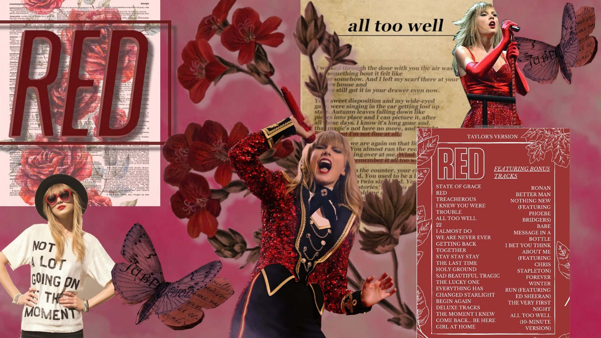 Taylor Swift, red sequined jacket, red roses, Full HD Desktop Wallpaper