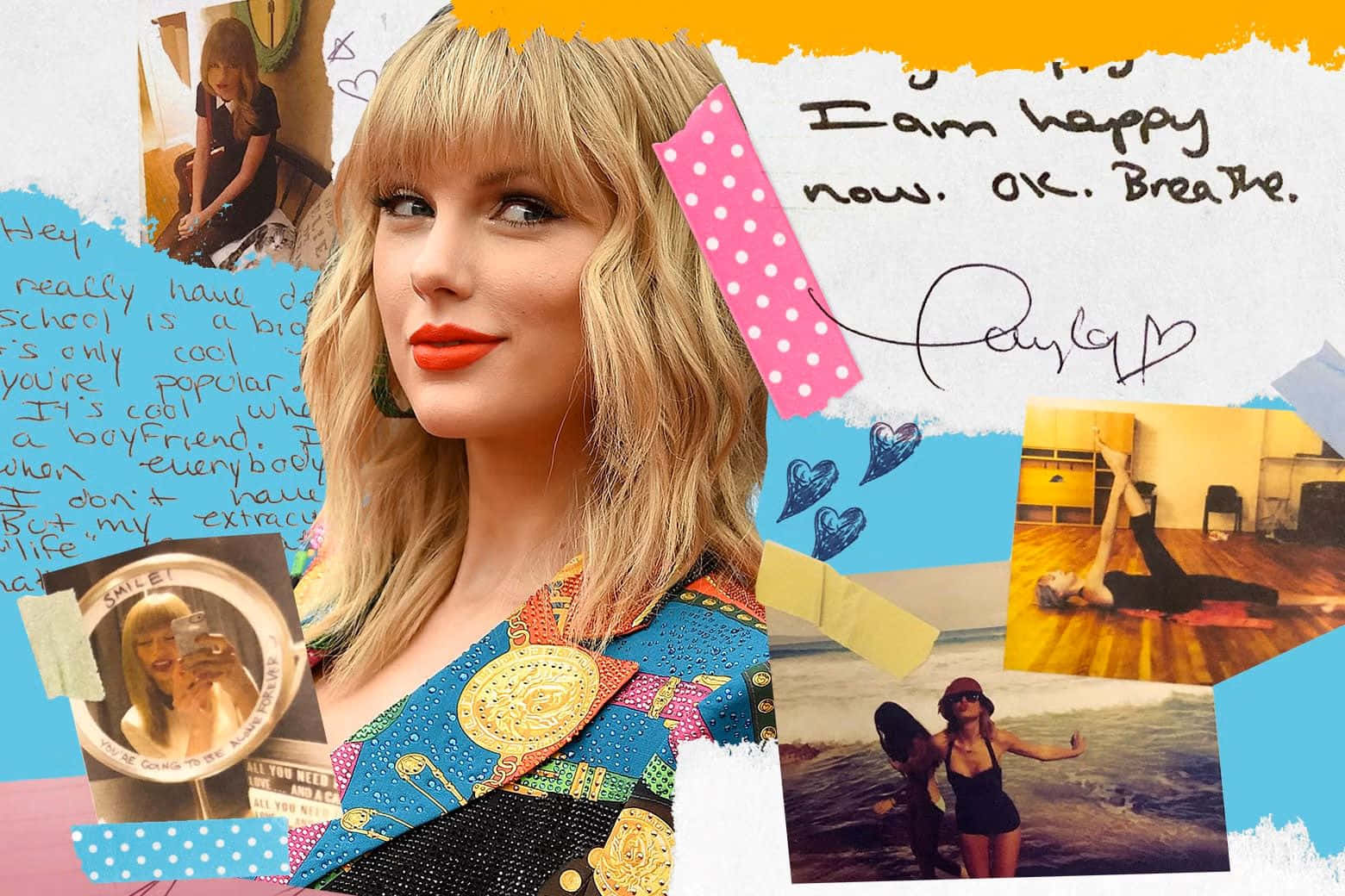 Taylor Swift, handwritten notes, photos, HD Desktop Wallpaper