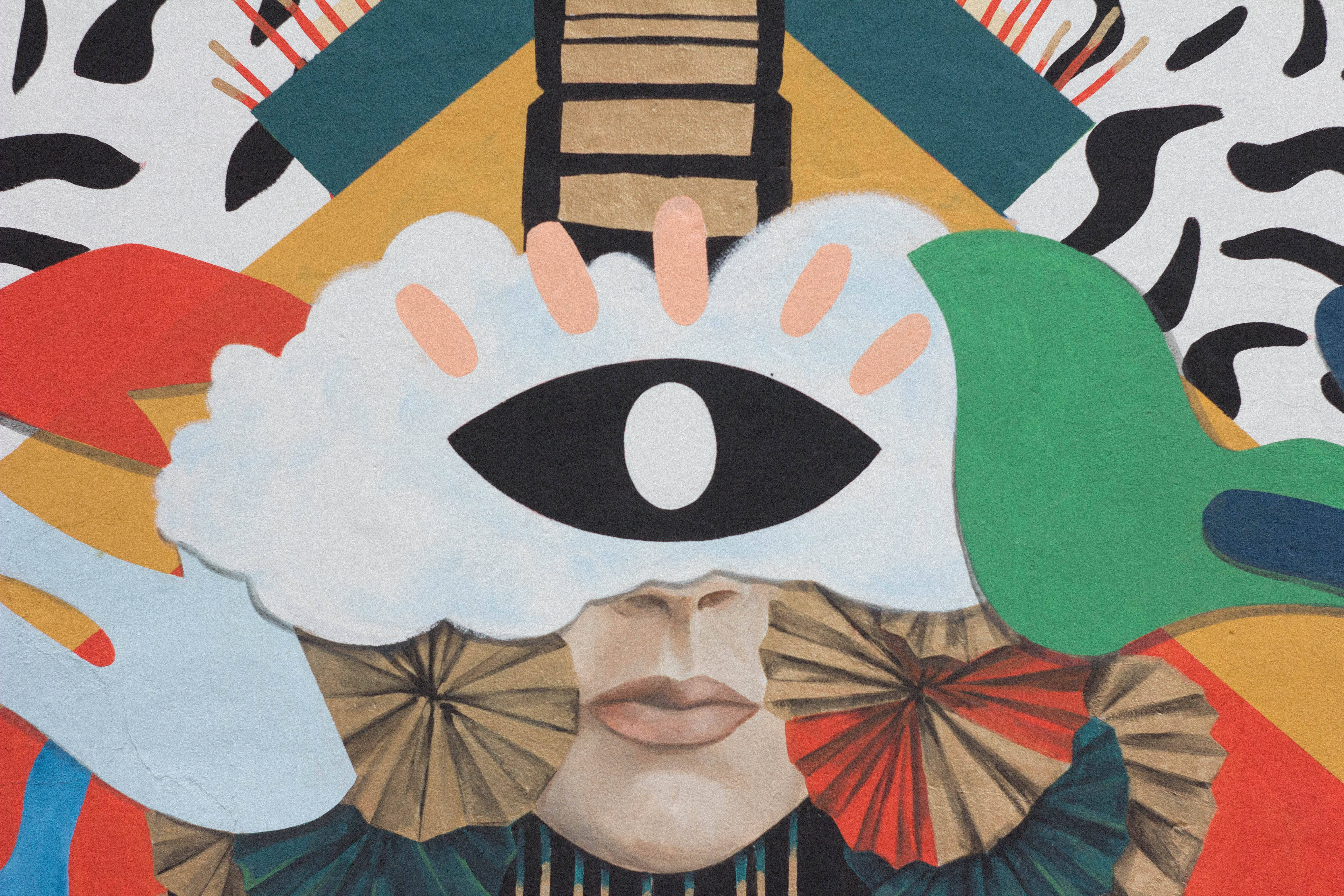 street art, mural, face, 5K Desktop Wallpaper