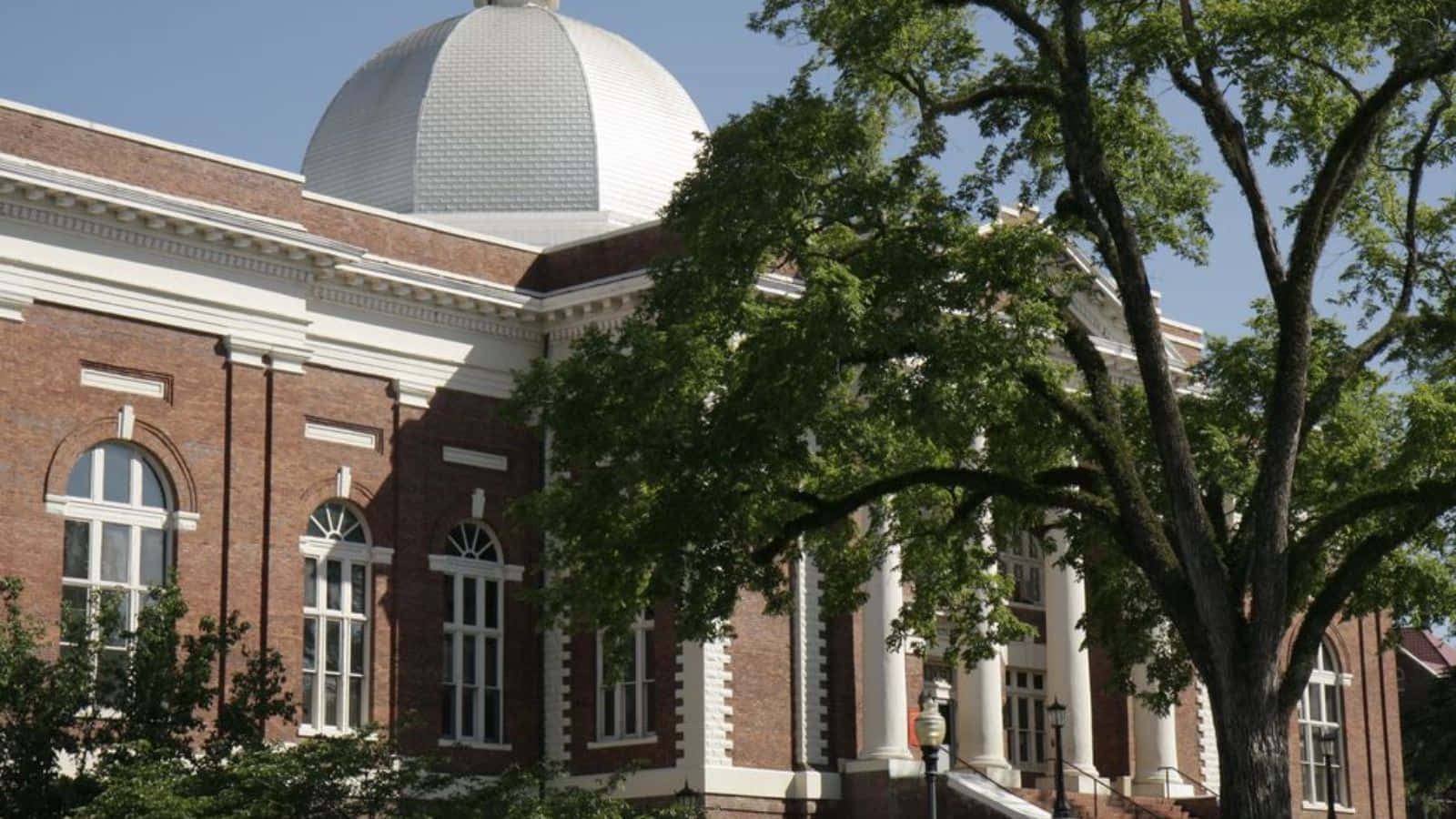 classic college building, dome, brick building, HD Desktop Wallpaper