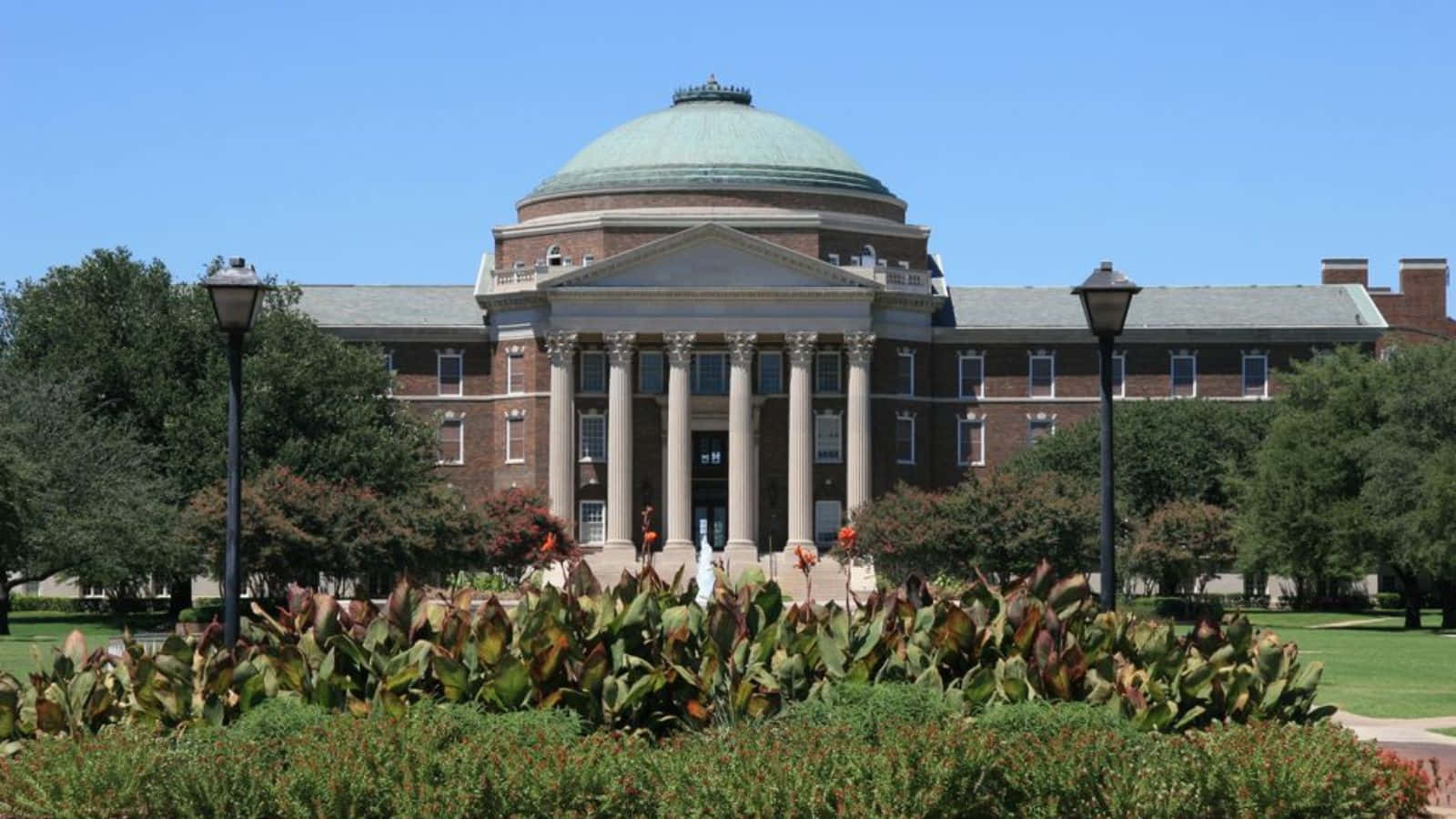 classic college building, green dome, white columns, HD Desktop Wallpaper