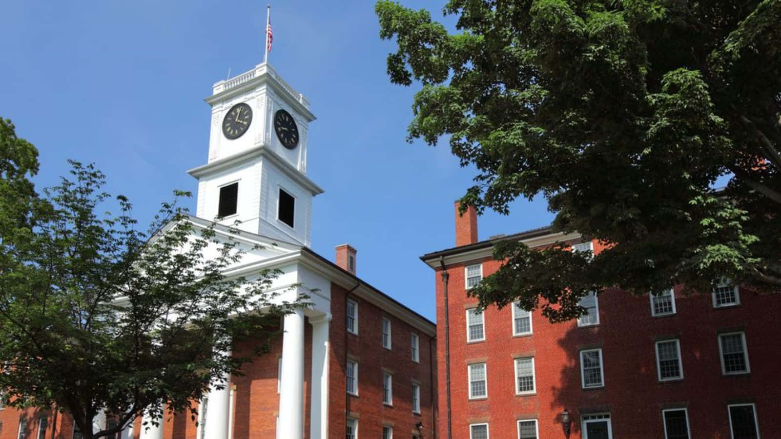 classic college clock tower, dorms, white clock tower, HD Desktop Wallpaper