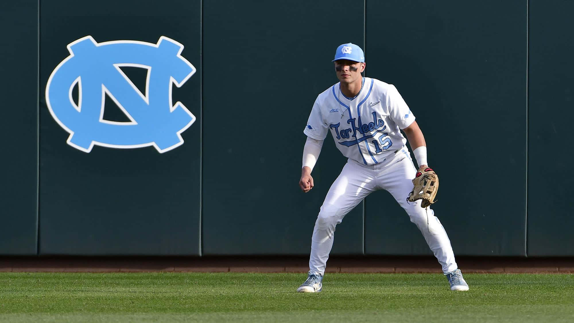 College Baseball, white uniform, blue cap, Full HD Desktop Wallpaper