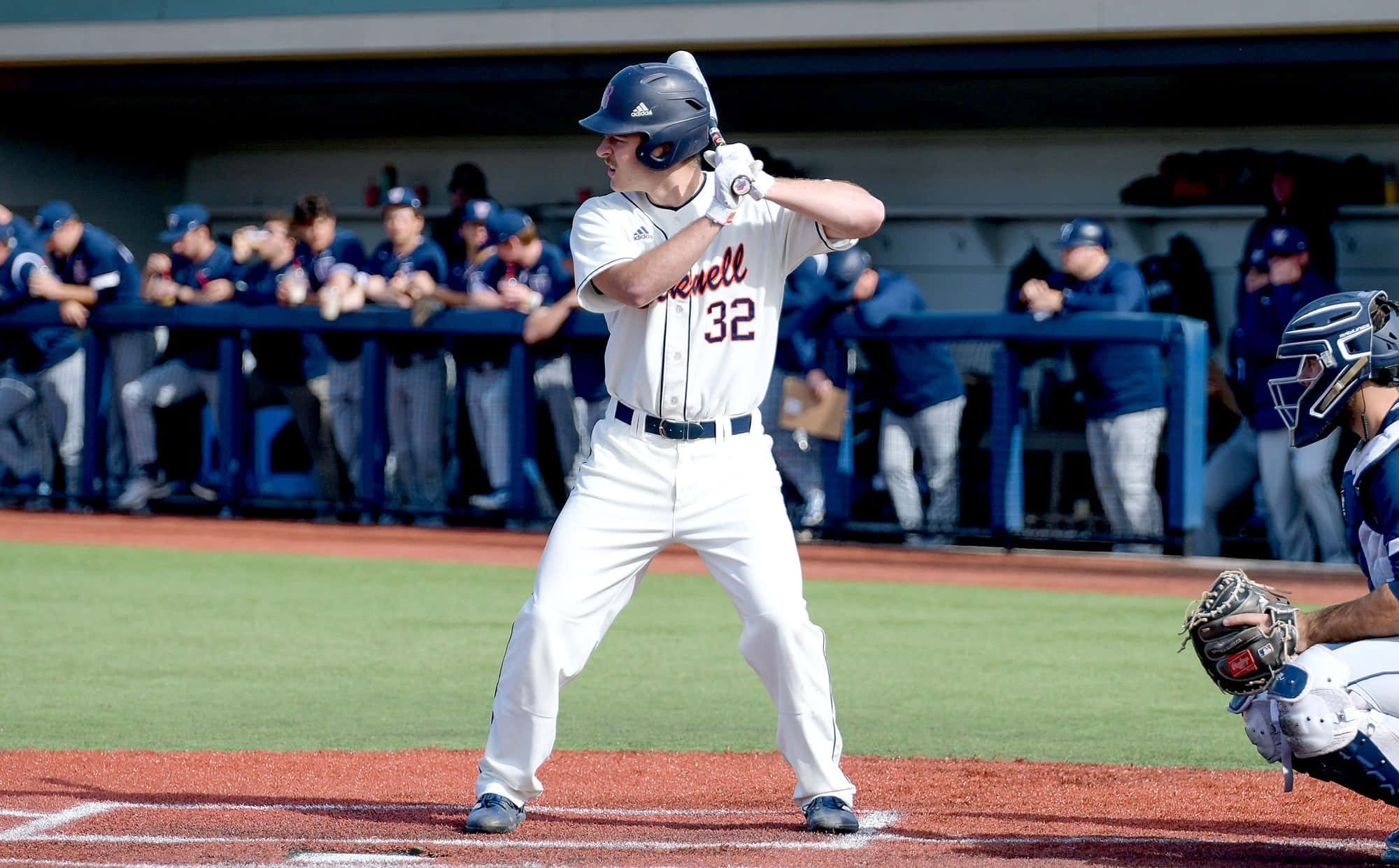 College Baseball, white uniform, number 32, Full HD Desktop Wallpaper