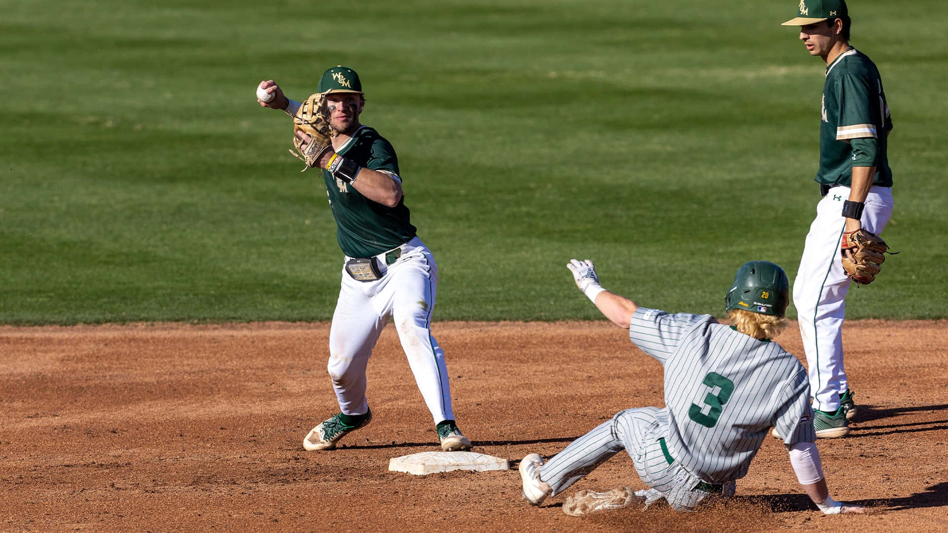 college baseball, green, gray, Full HD Desktop Wallpaper
