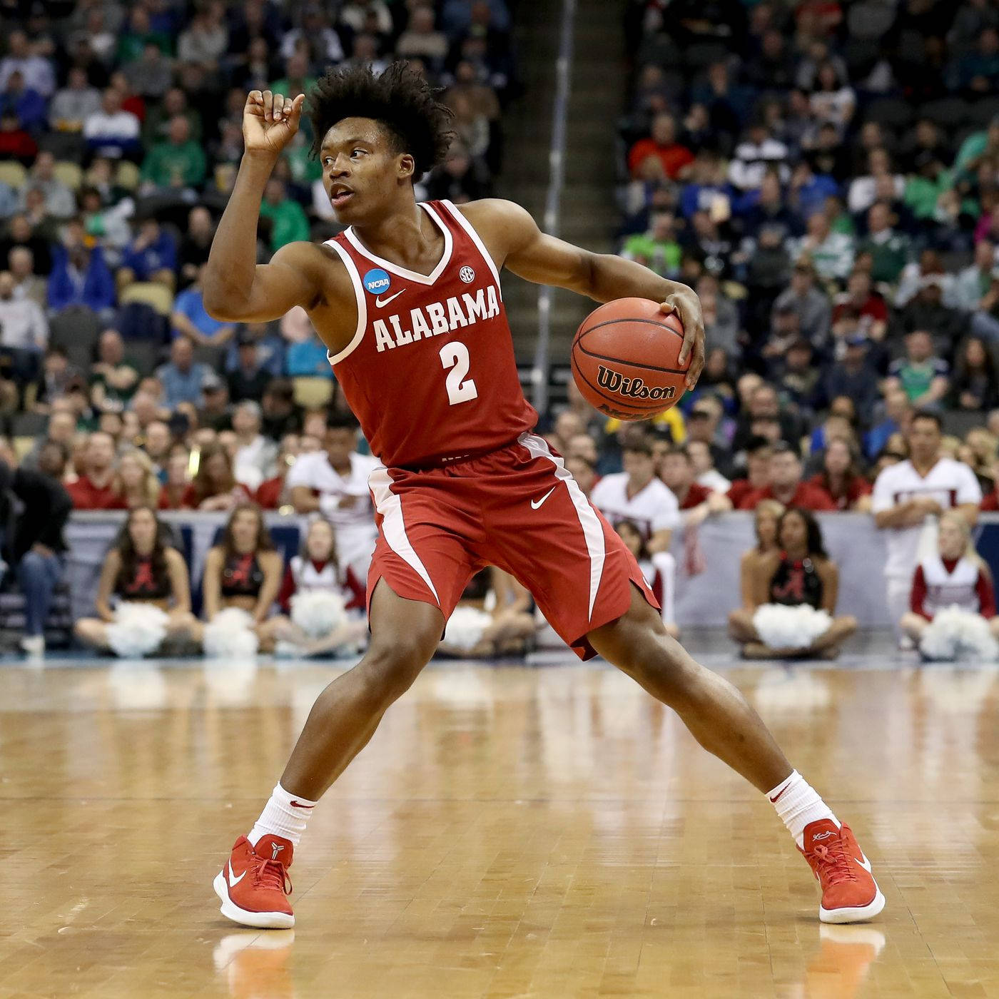 Collin Sexton, red Alabama jersey, basketball player, HD Desktop Wallpaper