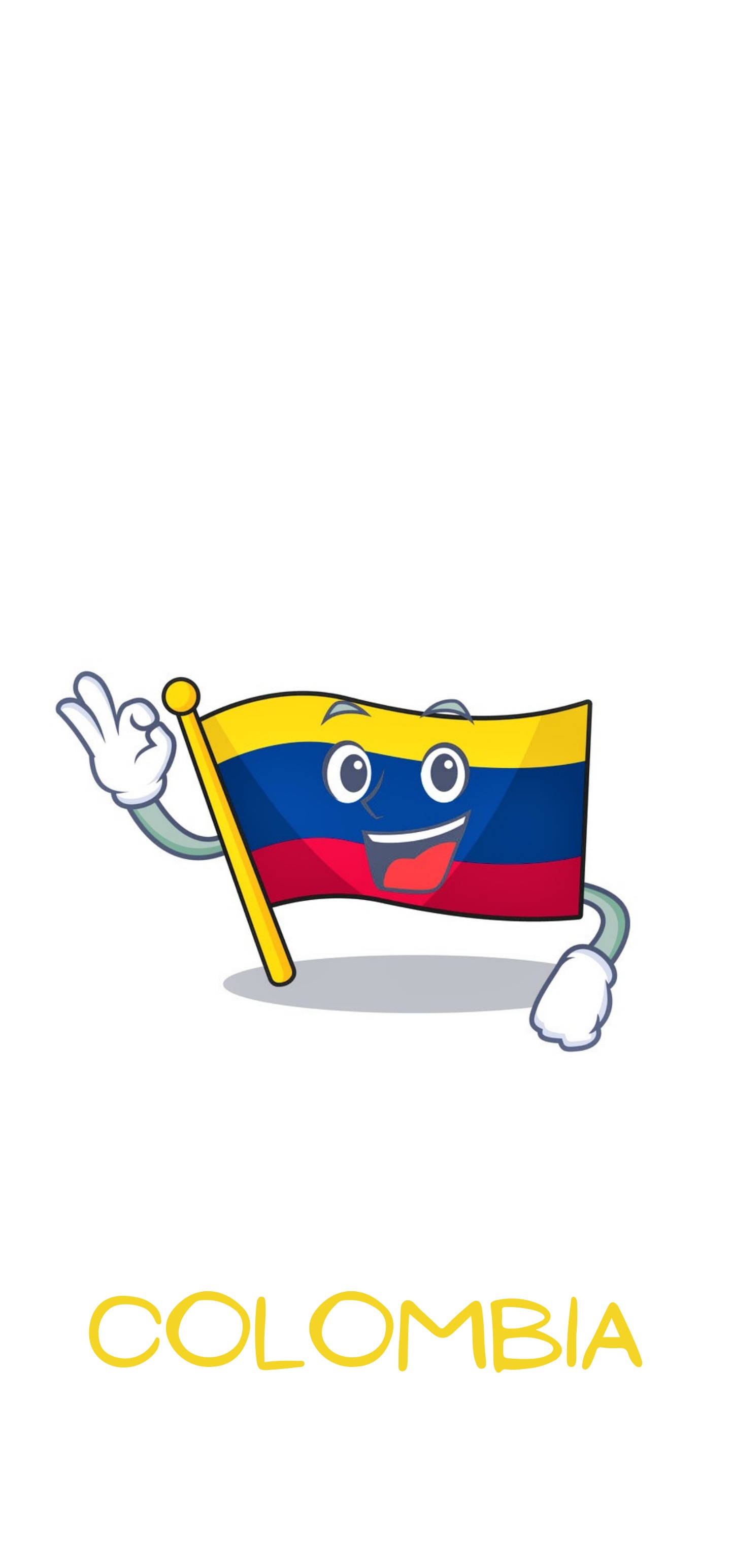Colombia flag, emoji, cartoon, 2K Phone Wallpaper