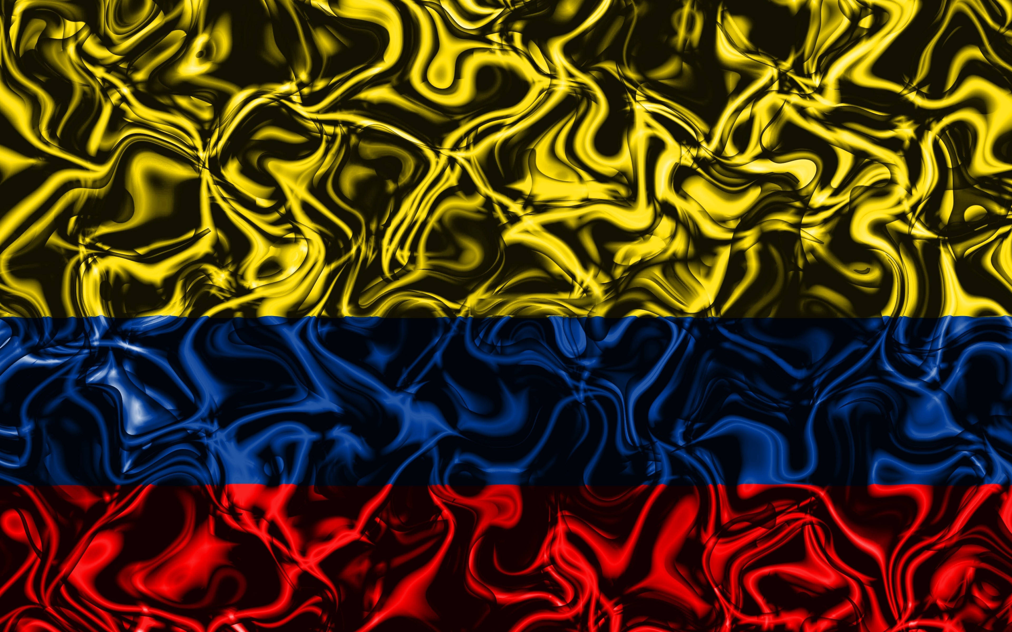 Colombia flag, yellow, blue, 4K Desktop Wallpaper