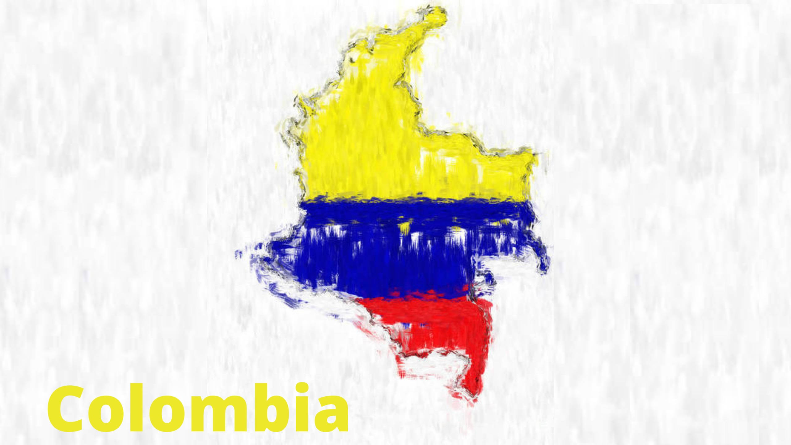 Colombia flag, watercolor art, national flag colors, 2K Desktop Wallpaper