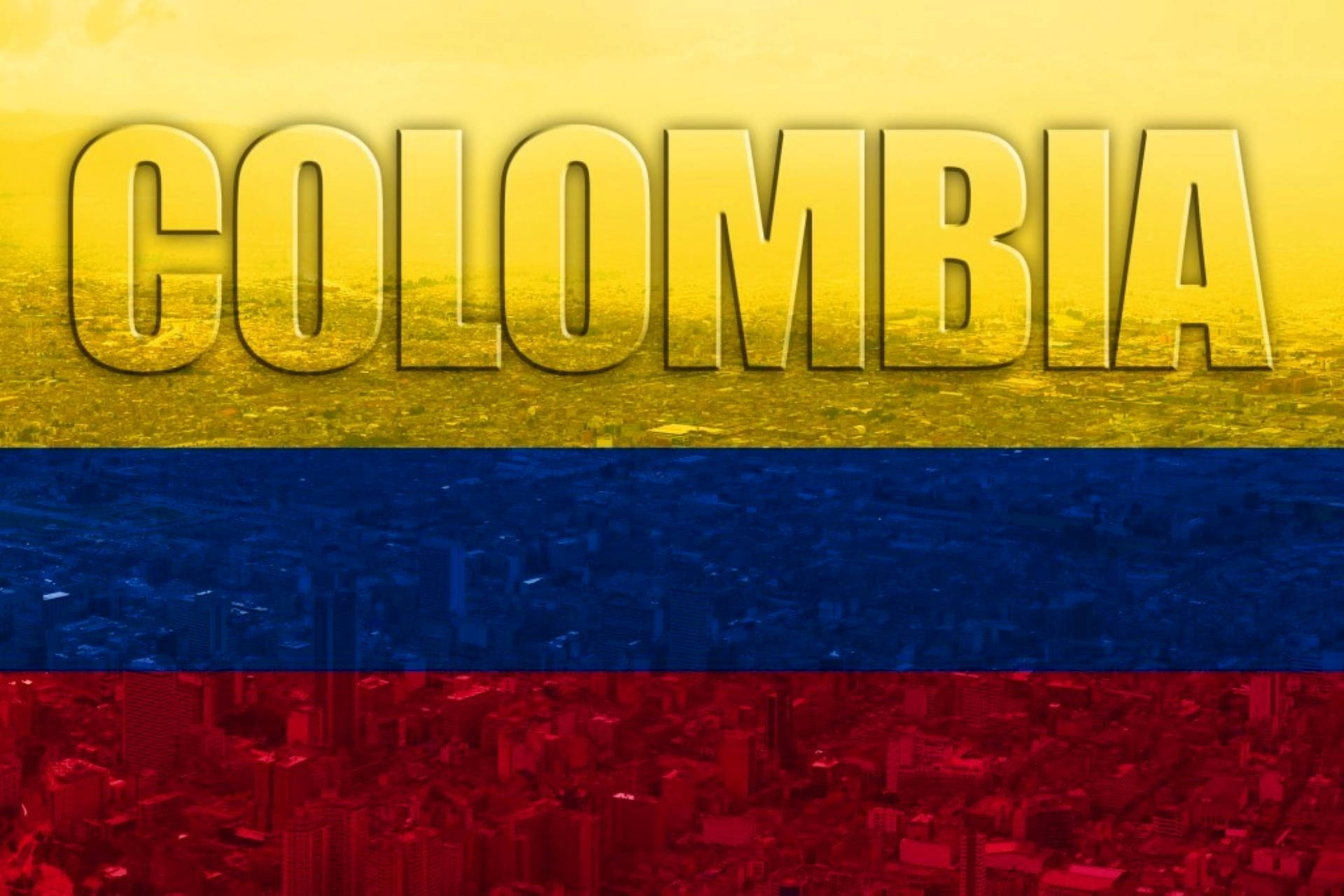 COLOMBIA, yellow, blue, Full HD Desktop Wallpaper