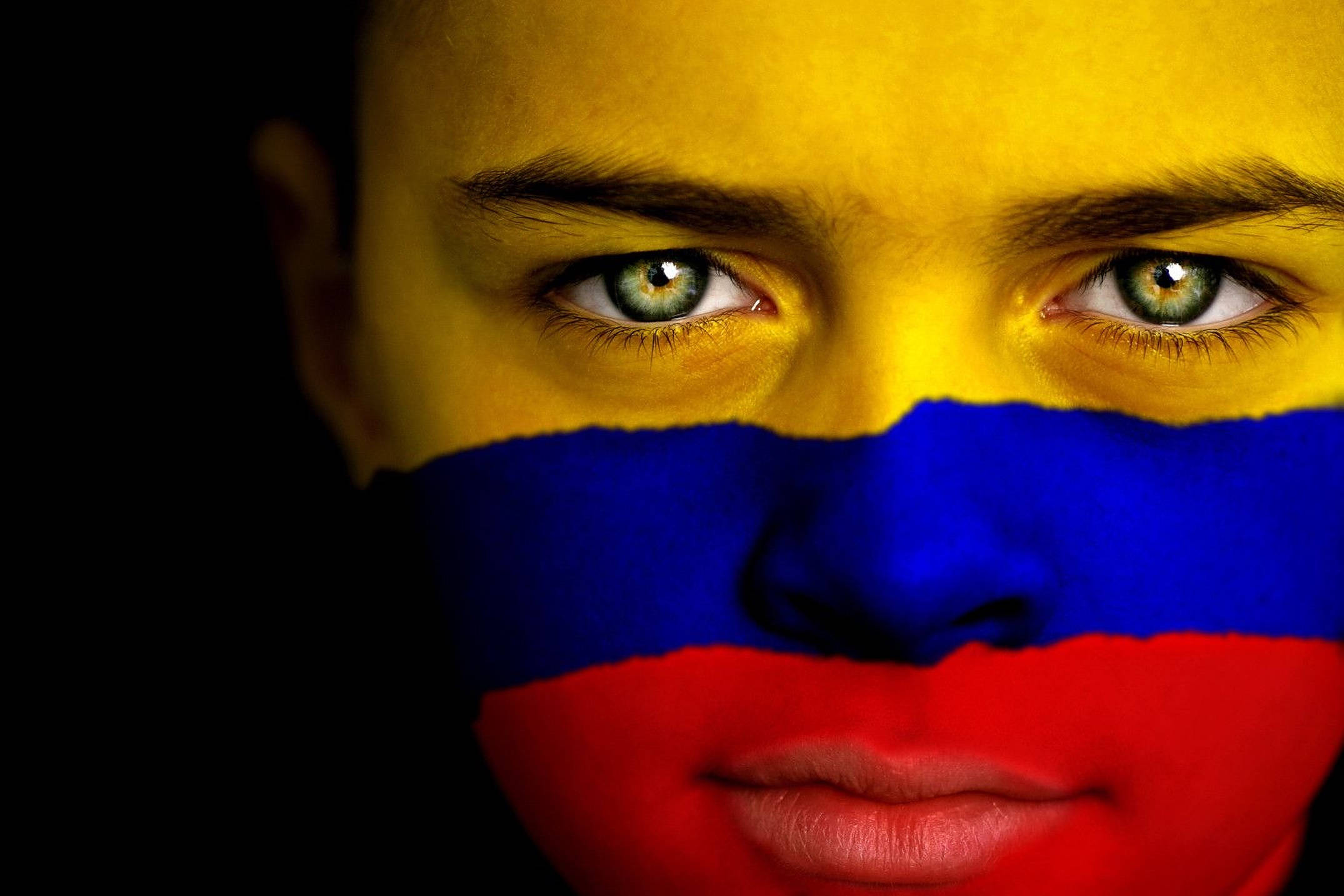 Colombia, Colombia flag, black background, Full HD Desktop Wallpaper