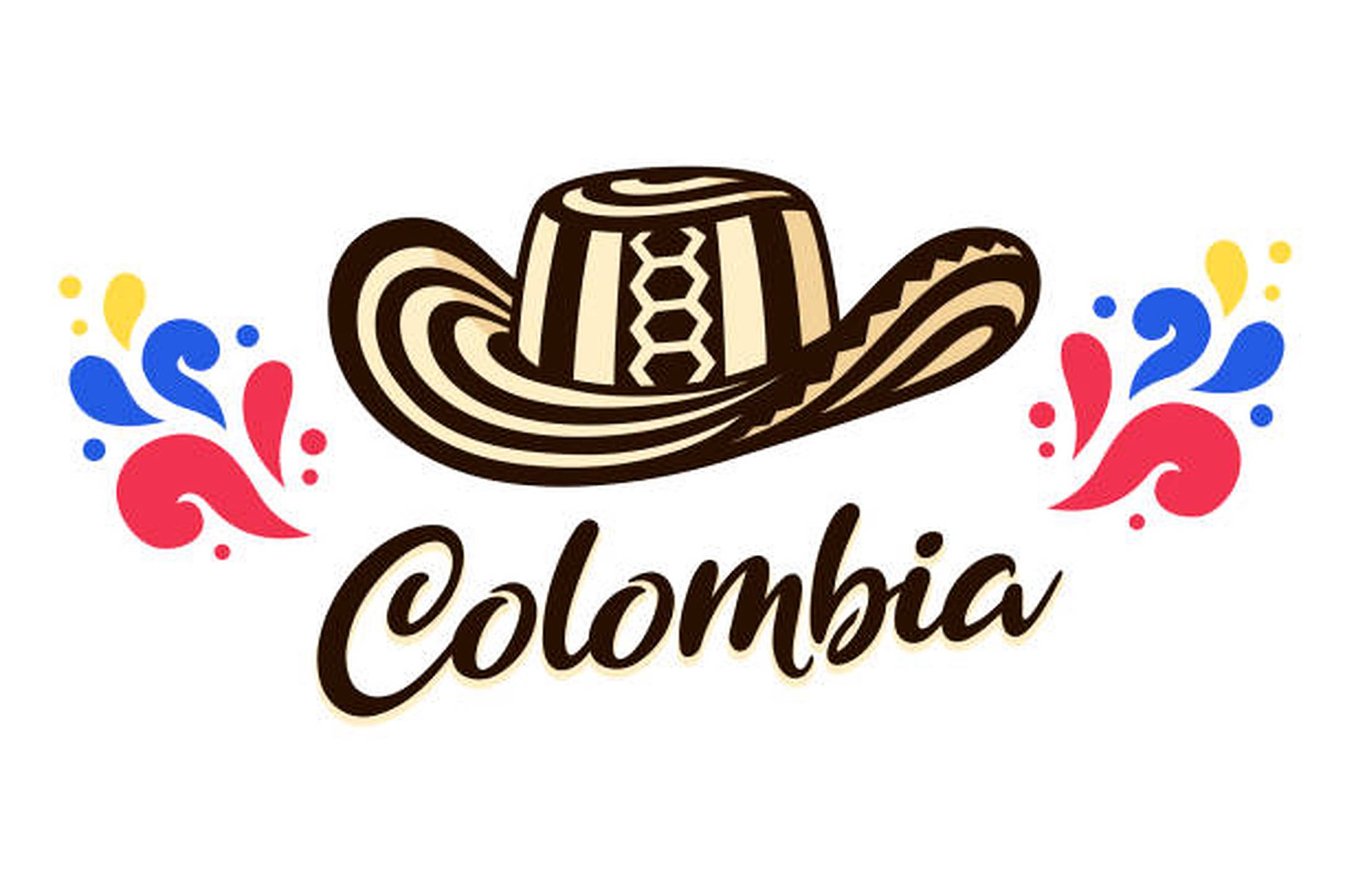 Colombia, Colombian hat, striped pattern, Full HD Desktop Wallpaper