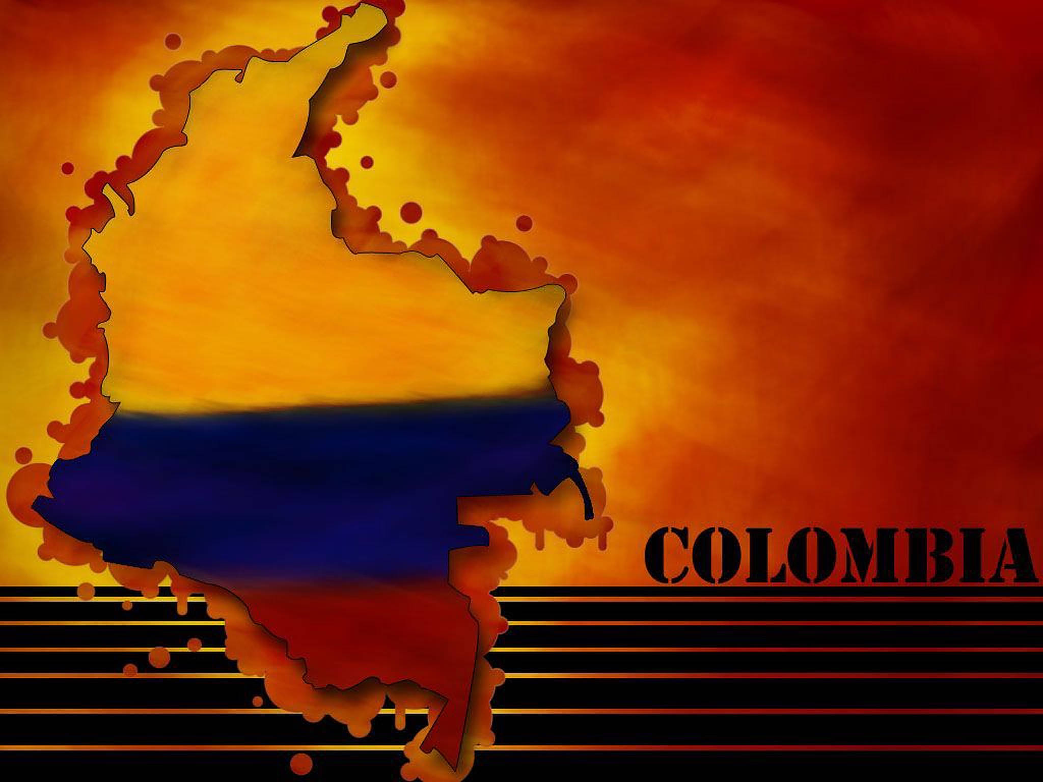 Colombia, flag colors, fiery orange, Full HD Desktop Wallpaper
