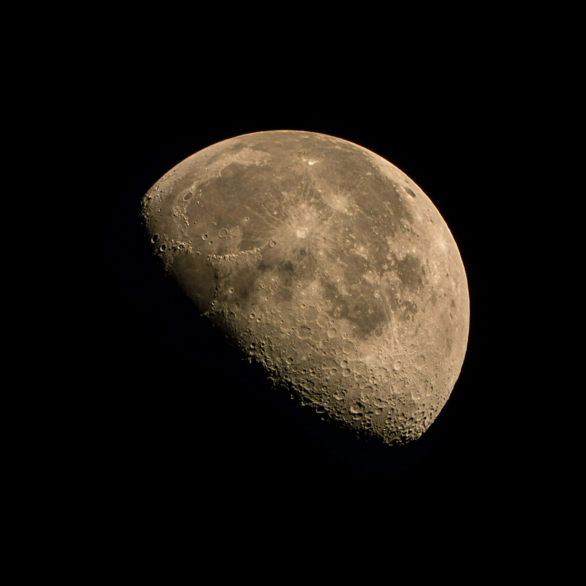waxing gibbous moon, craters, rays, Full HD Desktop Wallpaper