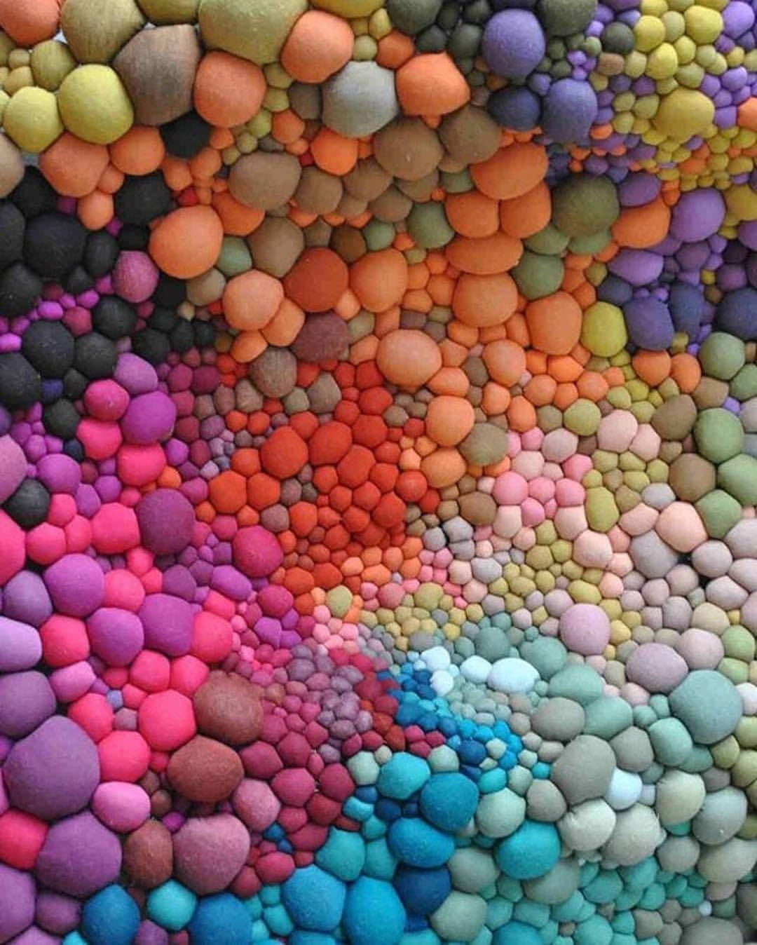 multicolor, big and small stones, felt spheres, HD Phone Wallpaper