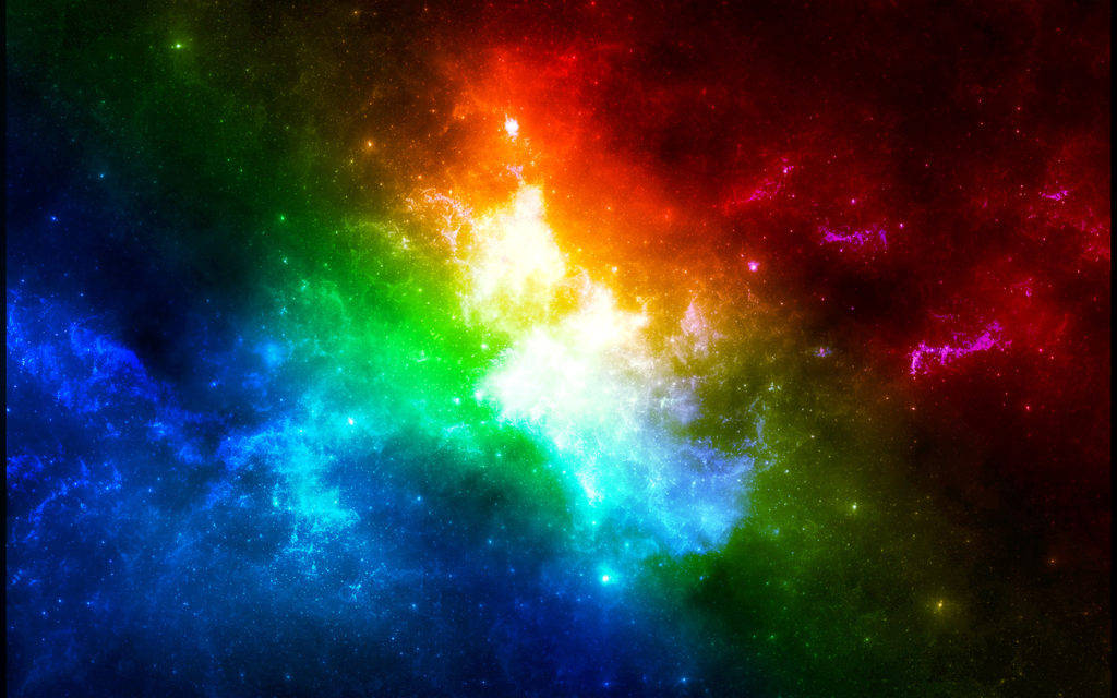 The Galaxy Shows Its Color Full HD, cosmic nebula, rainbow hues, SD Desktop Wallpaper