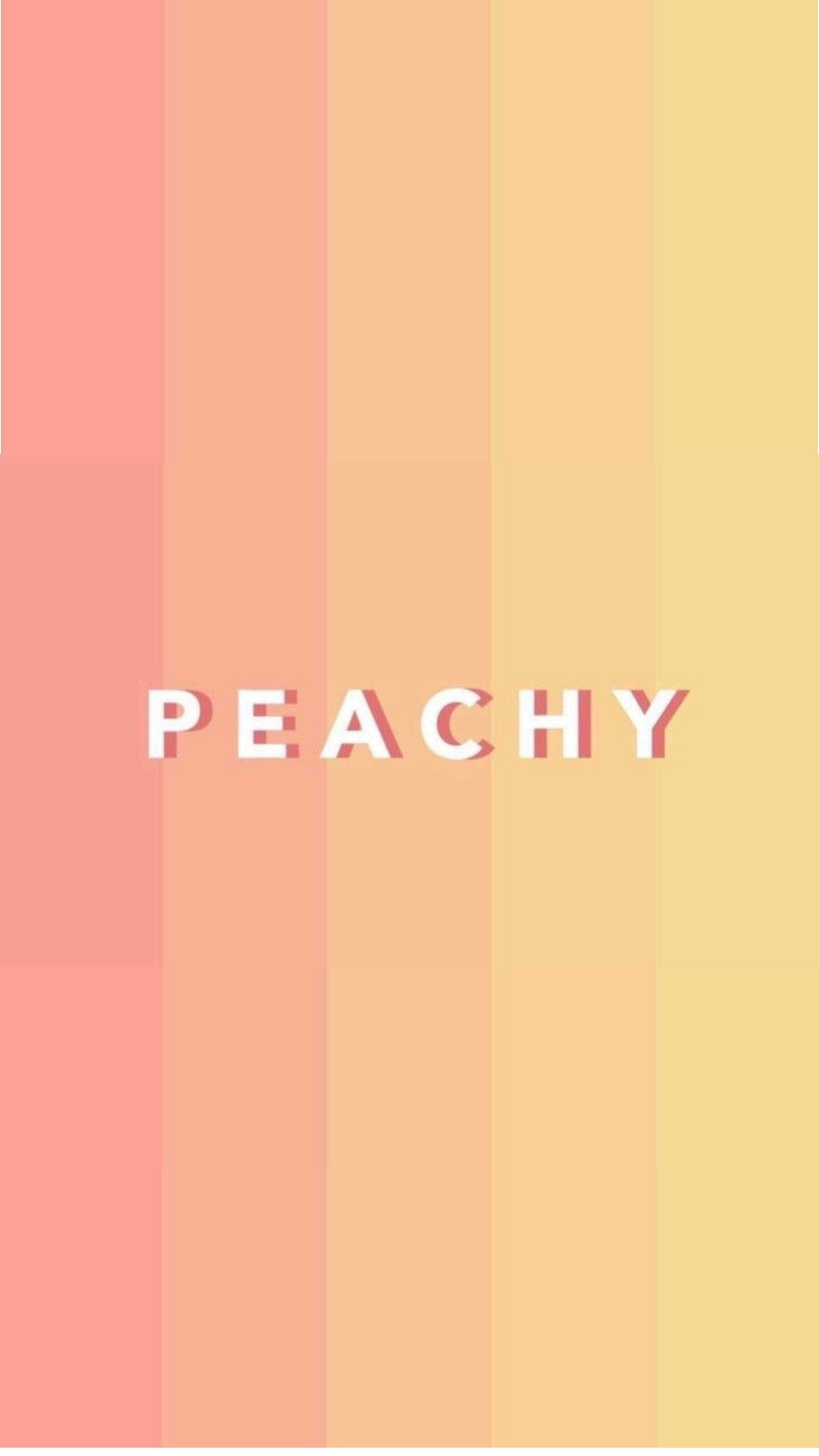 peachy, pastel peach shades, white sans-serif font, 2K Phone Wallpaper