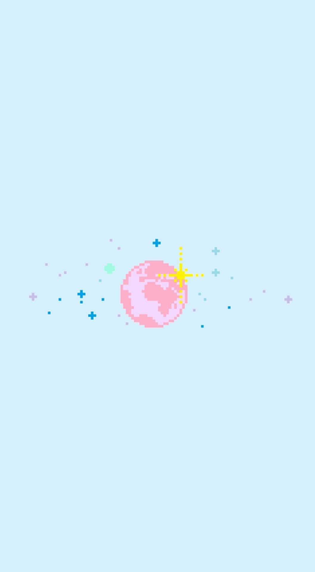 pink planet, yellow starburst, colorful dots, Full HD Phone Wallpaper