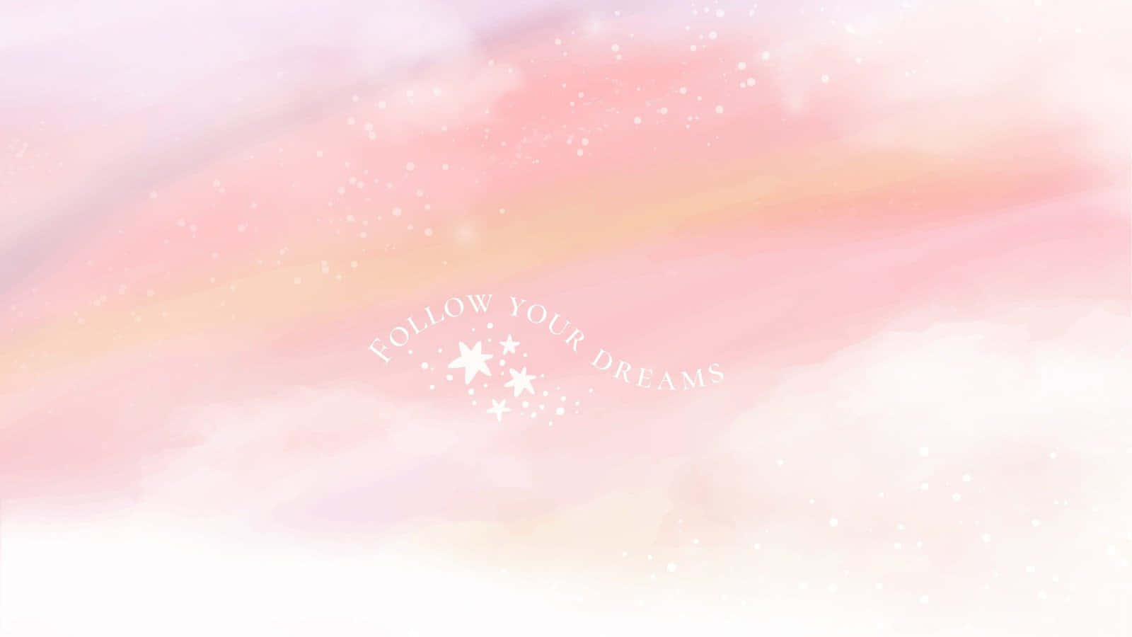 soft pastel gradient sky, sparkling stars, inspirational text glowing gently, HD Desktop Wallpaper