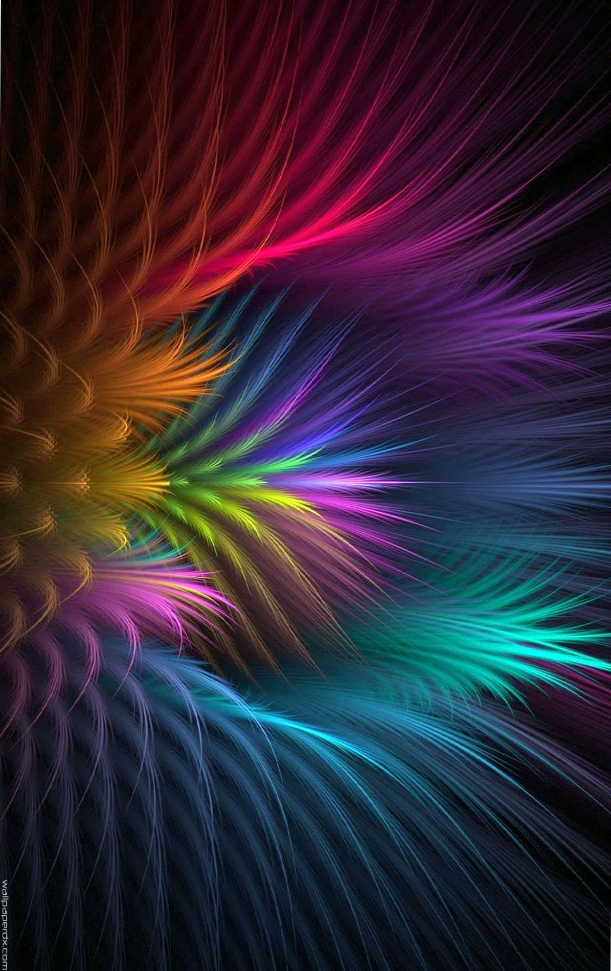 Color Phone, fractal tendrils, rainbow burst, Full HD Phone Wallpaper