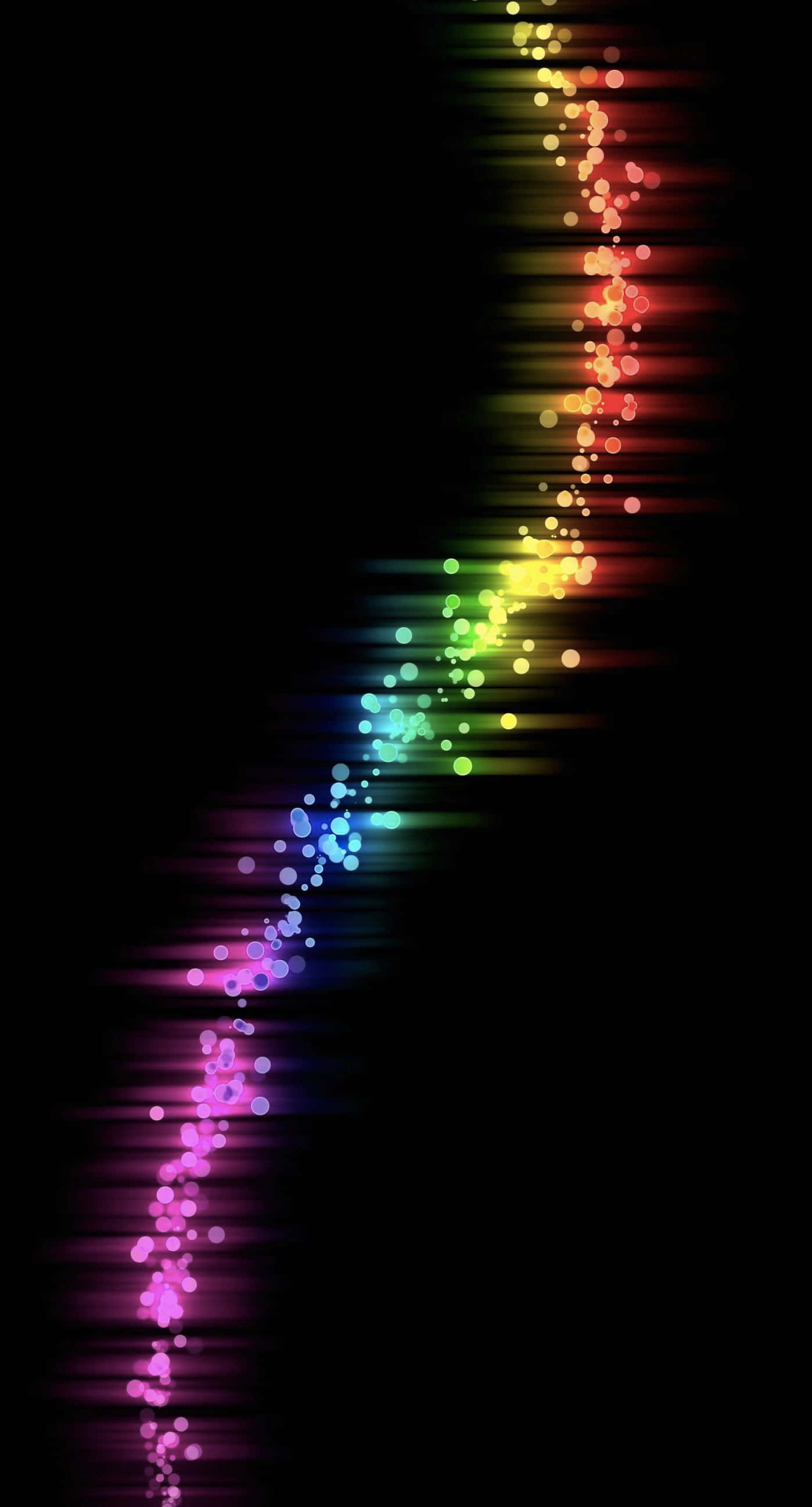 Color Phone, rainbow trail, glowing orbs, 2K Phone Wallpaper