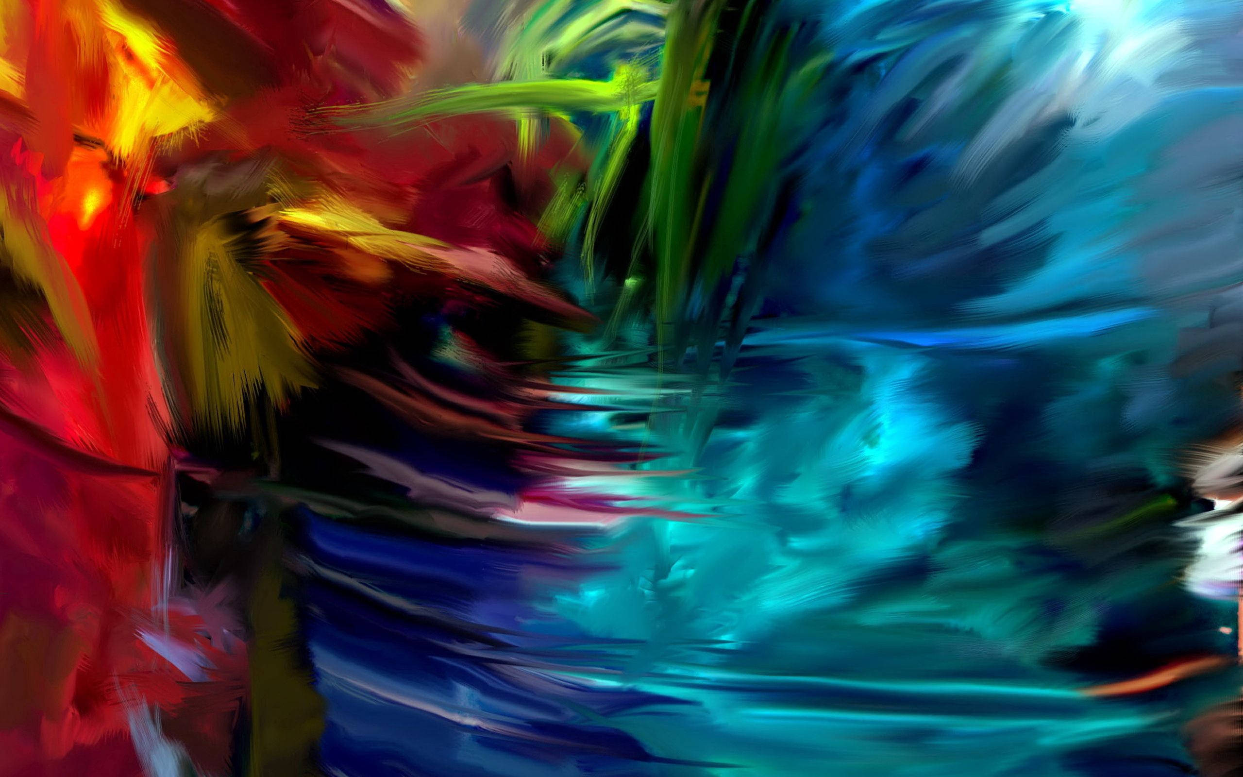 textured rainbow paint, fiery reds, yellows, 2K Desktop Wallpaper