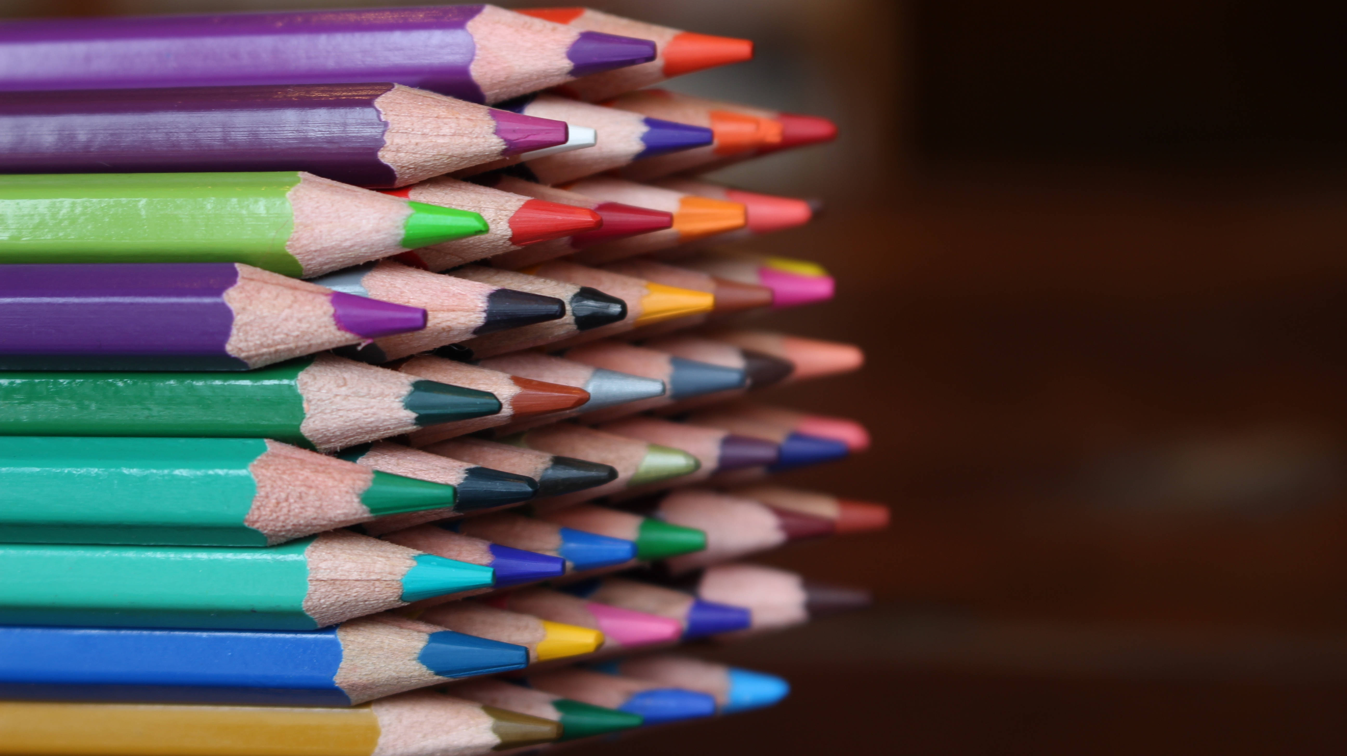 color pencil, sharpened colored pencils, diagonal stack, 5K Desktop Wallpaper