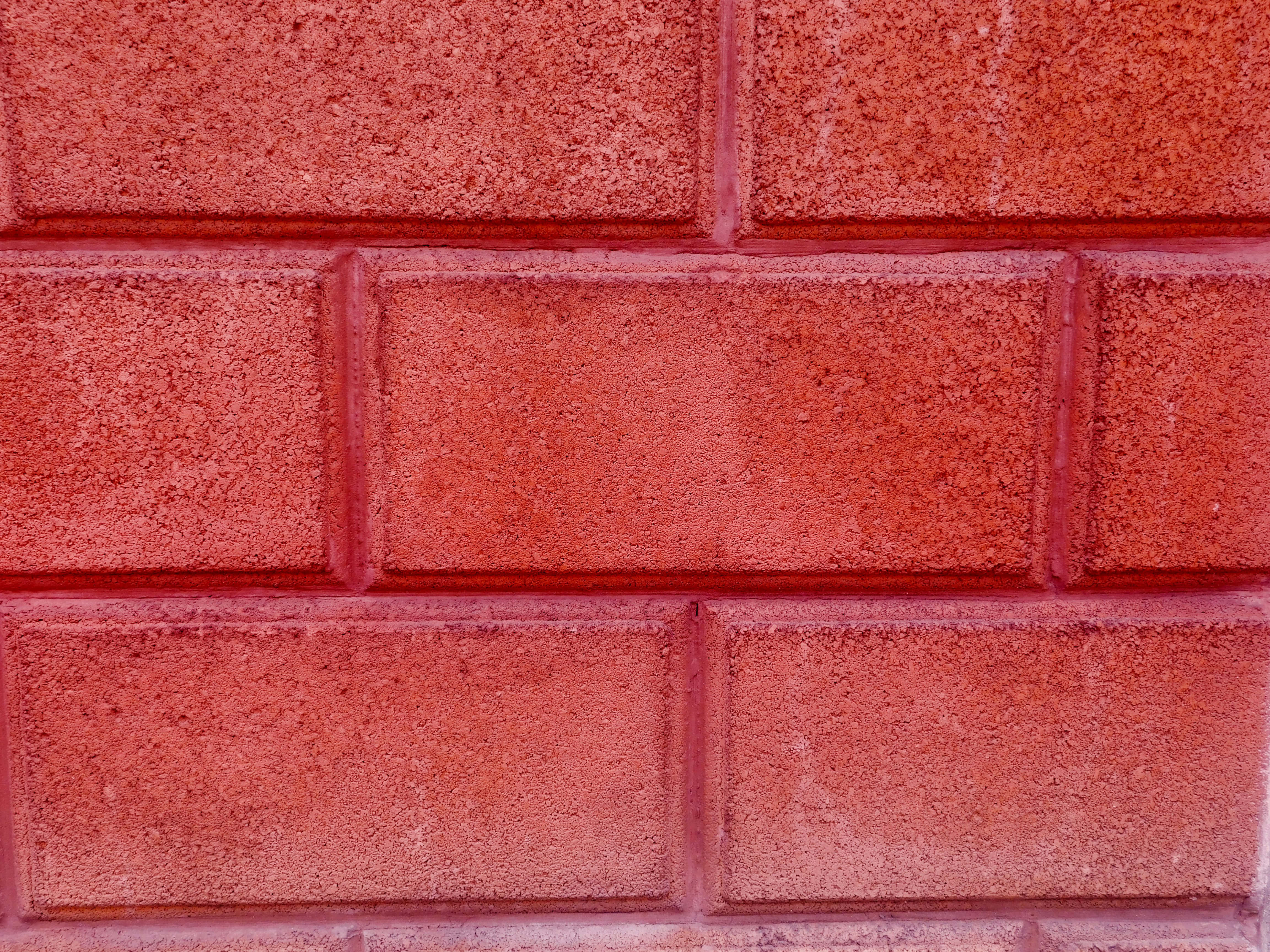 red stone texture, vibrant red brick wall, textured mortar lines, 4K Desktop Wallpaper