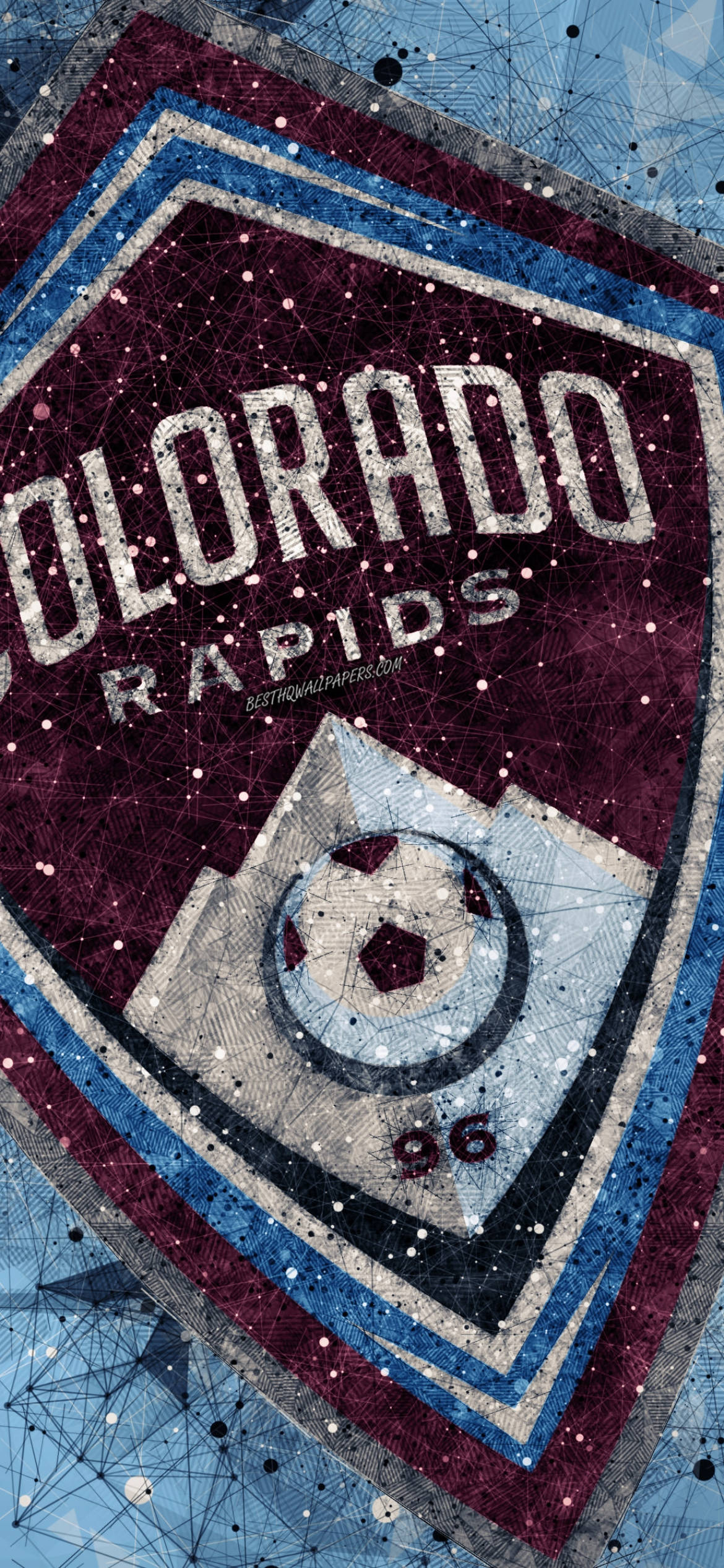 Colorado Rapids, digital art logo, textured shield design, Full HD Phone Wallpaper