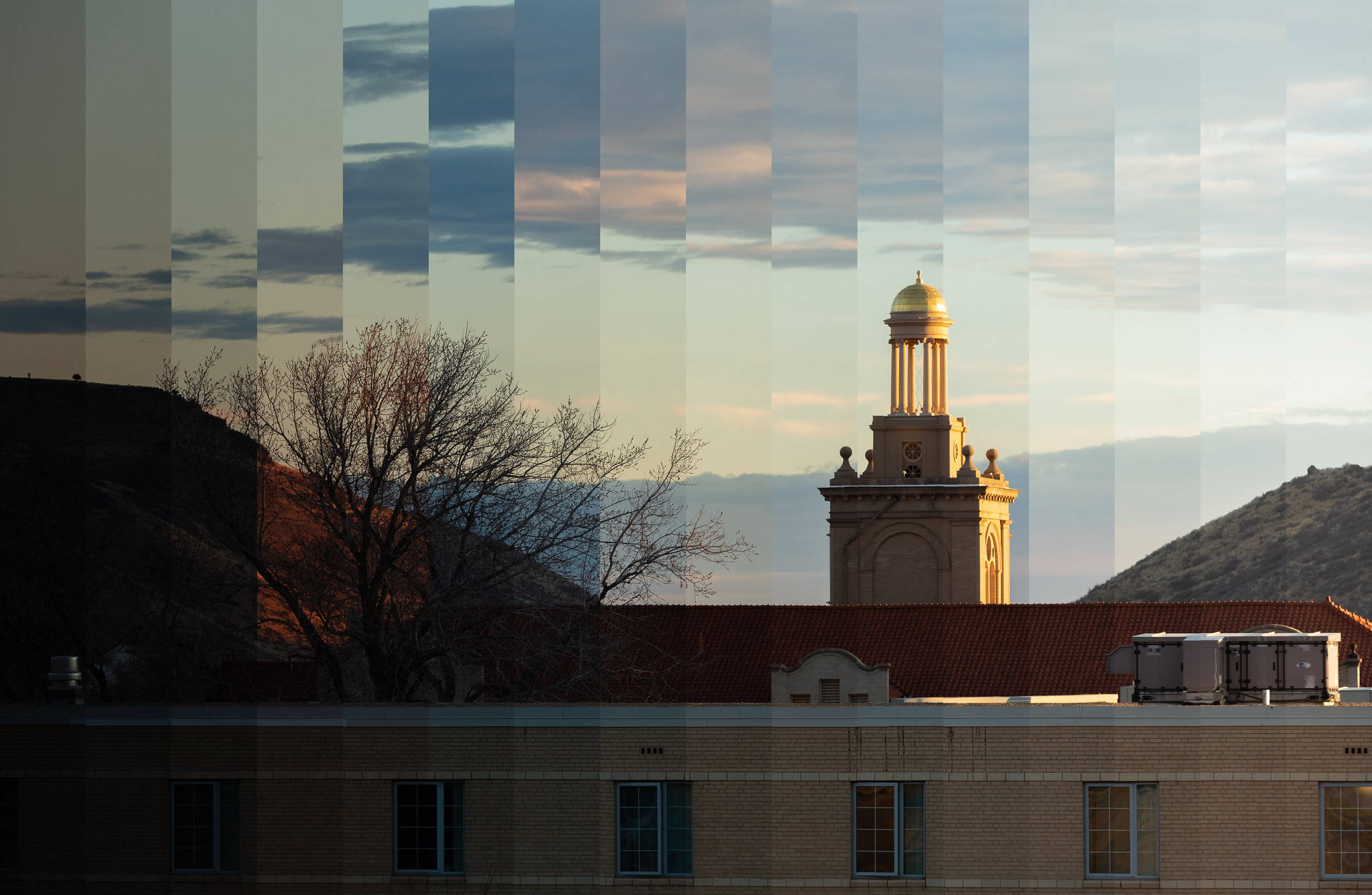 Colorado School Of Mines, clock tower, golden dome, Full HD Desktop Wallpaper