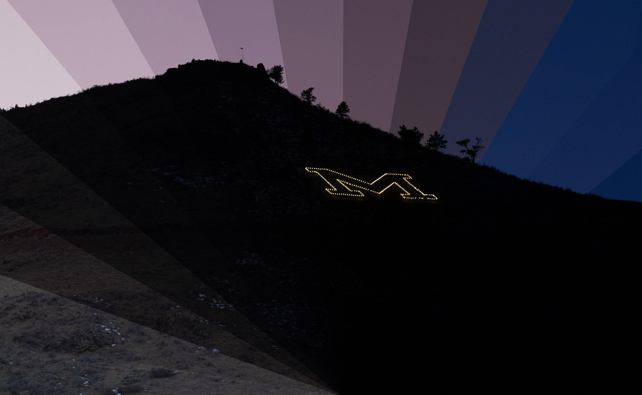 Colorado School Of Mines, glowing winding road, dark mountain silhouette, Full HD Desktop Wallpaper