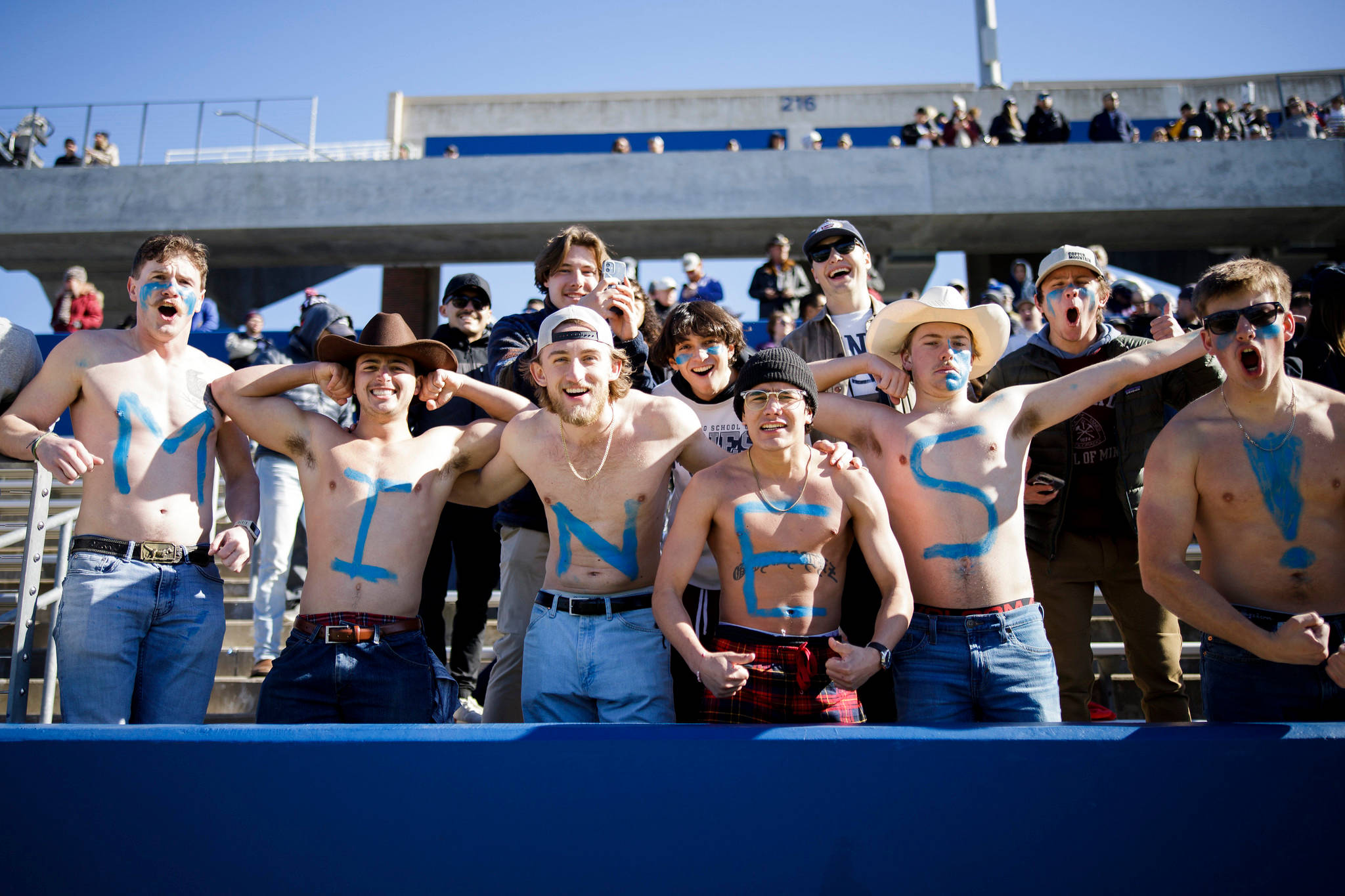 Colorado School Of Mines, blue paint, MINES, Full HD Desktop Wallpaper
