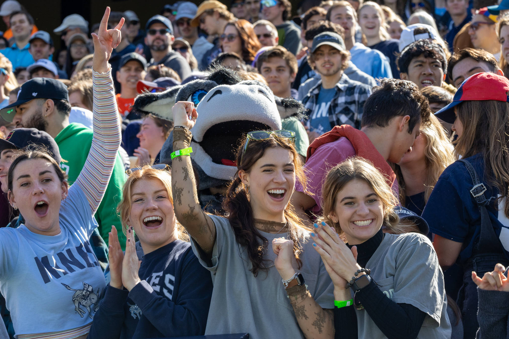Colorado School Of Mines, cheering students, mascot, Full HD Desktop Wallpaper