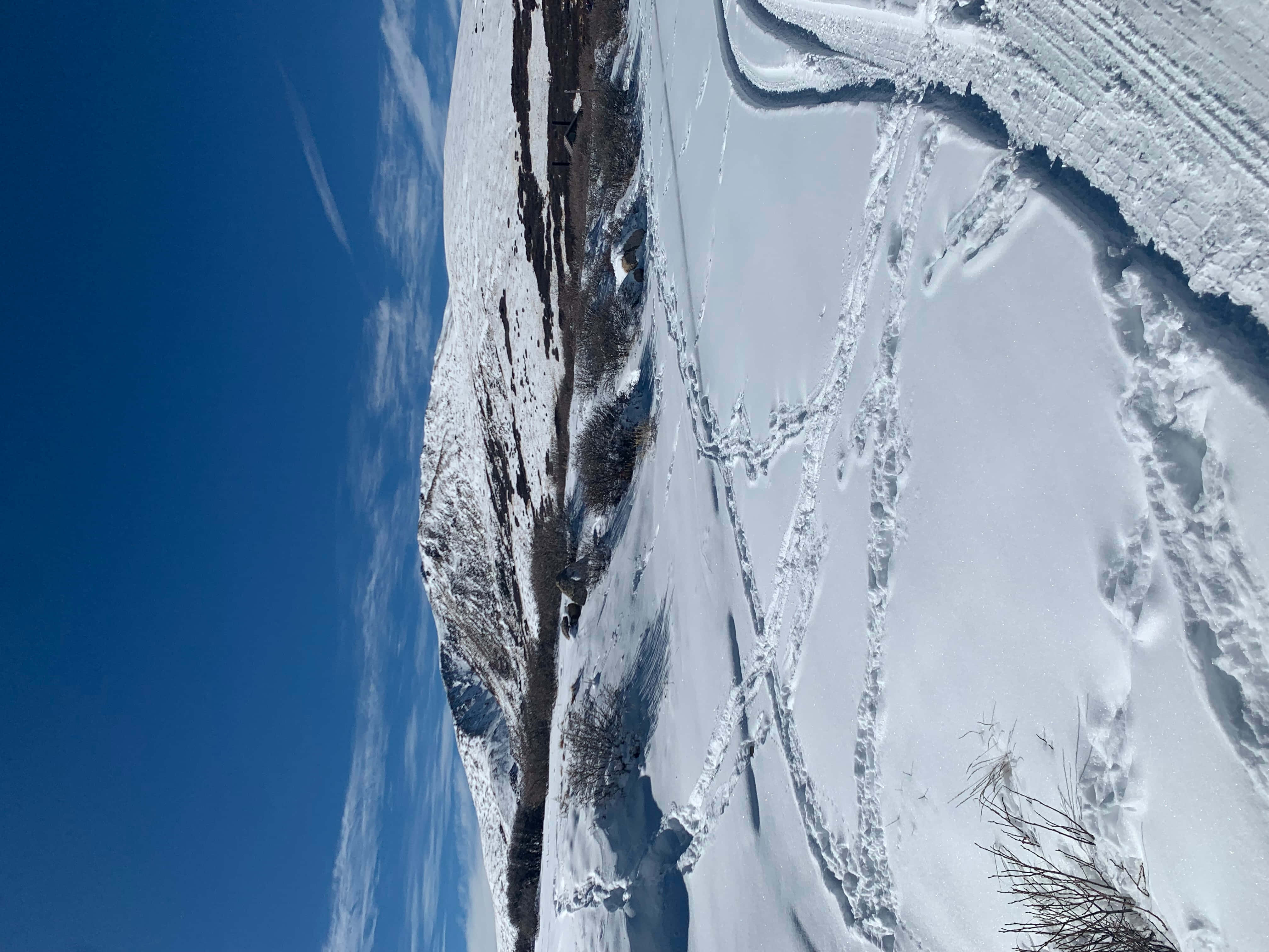 Colorado, snow-covered mountain slope, ski tracks, 4K Desktop Wallpaper