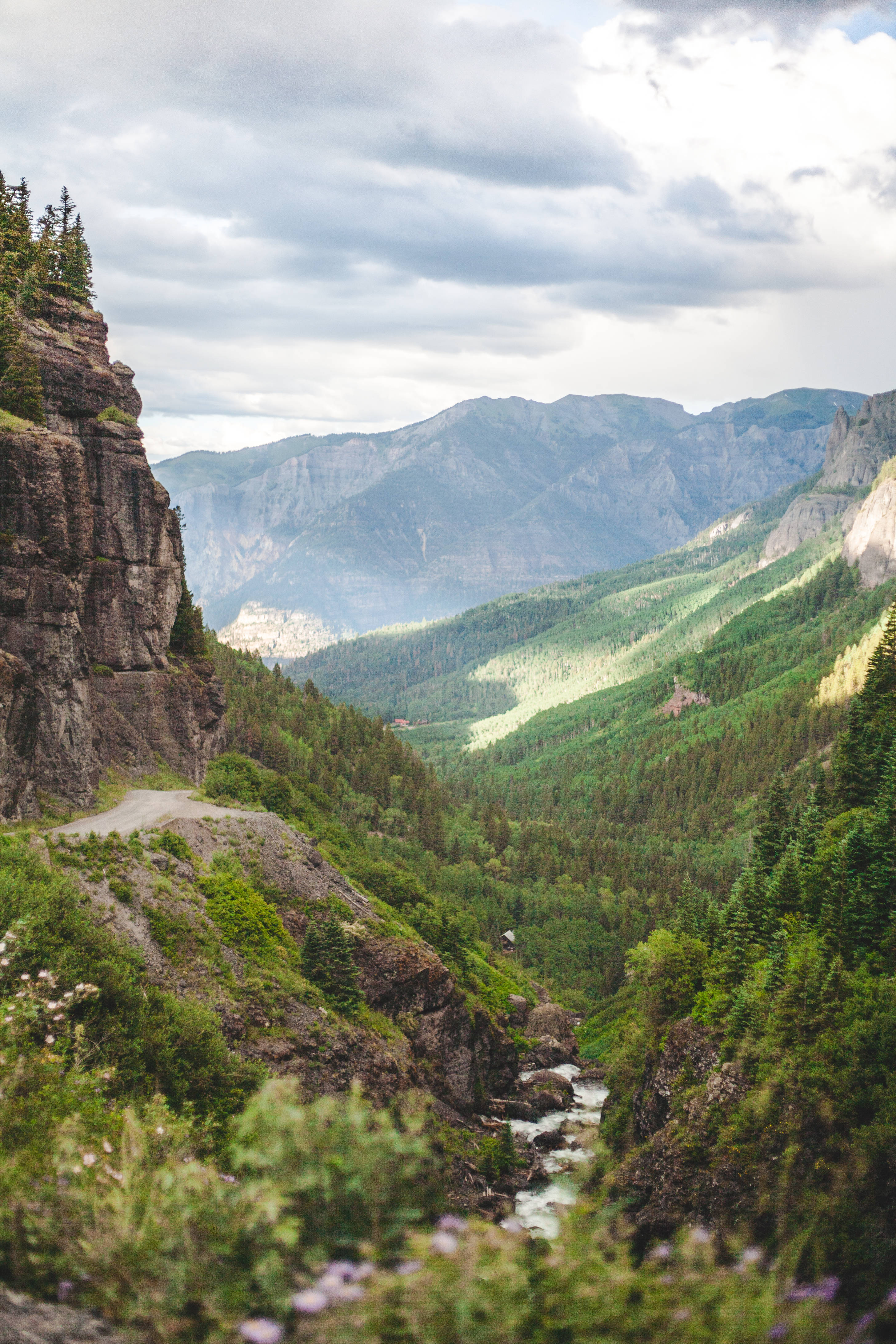 Colorado, mountain road, lush green canyon, 4K Phone Wallpaper